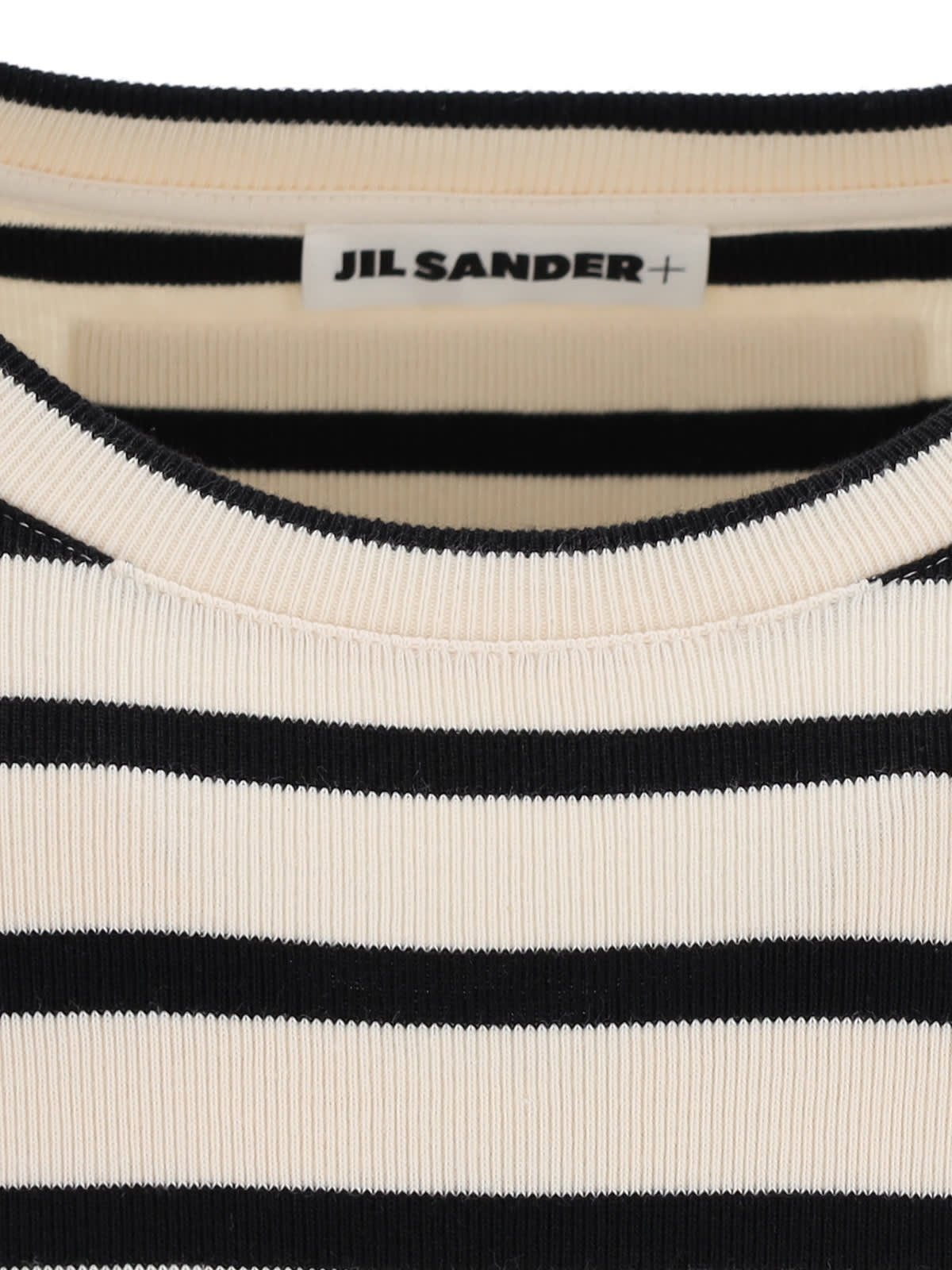 Jil Sander Horizontal Stripe-print Sweatshirt In Gray