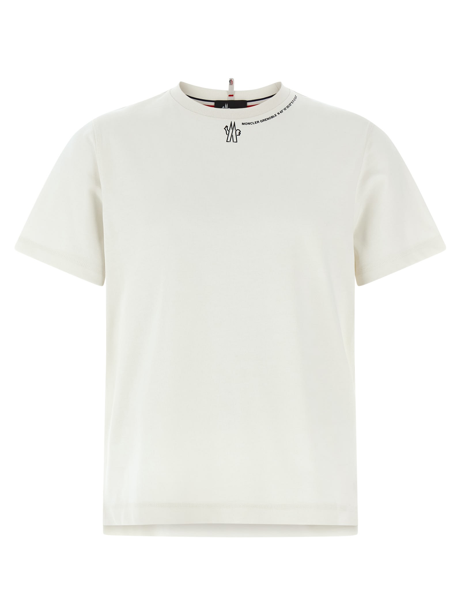 Moncler Crew Neck Printed Short Sleeve T-shirt In White