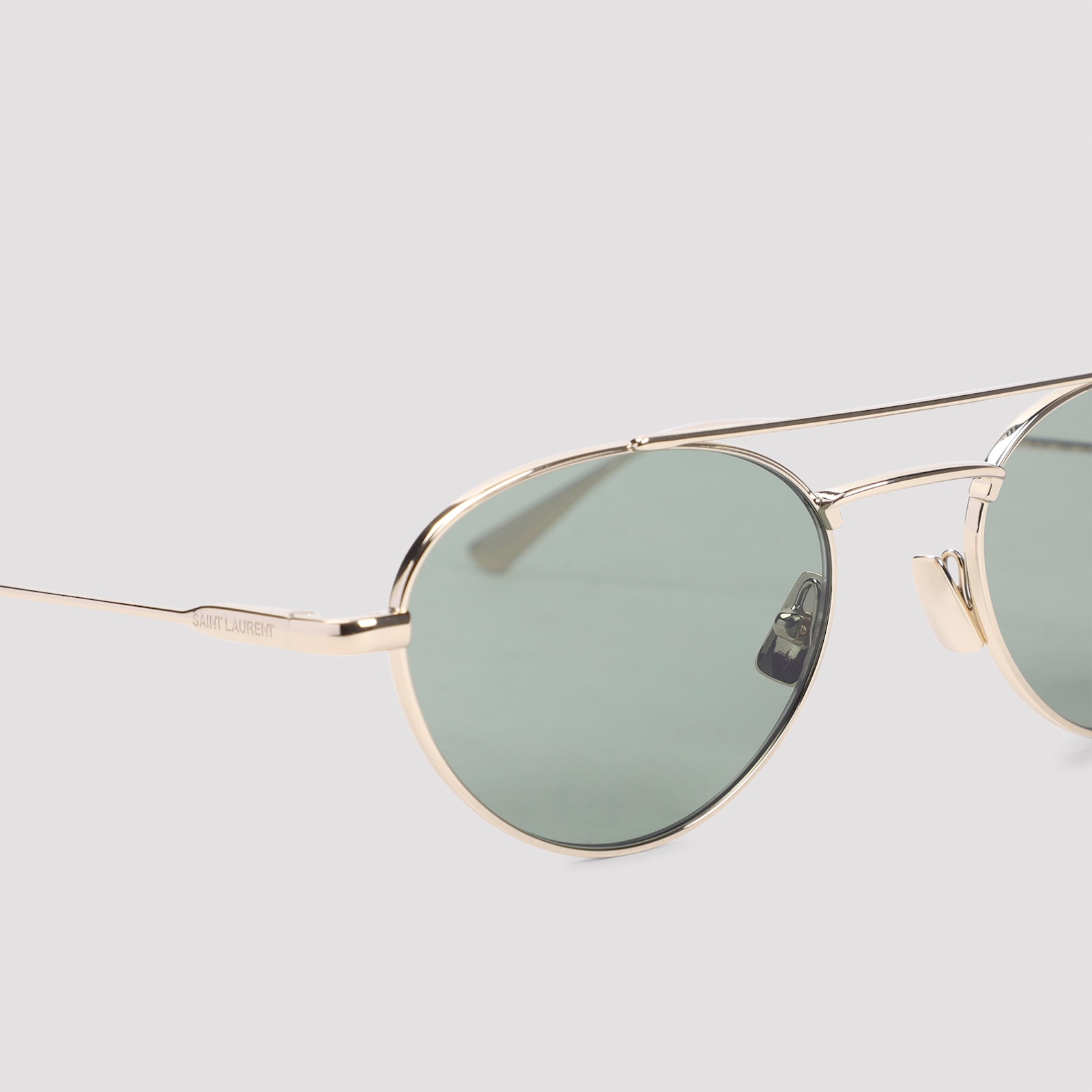 Saint Laurent Sunglasses Metallic In Green