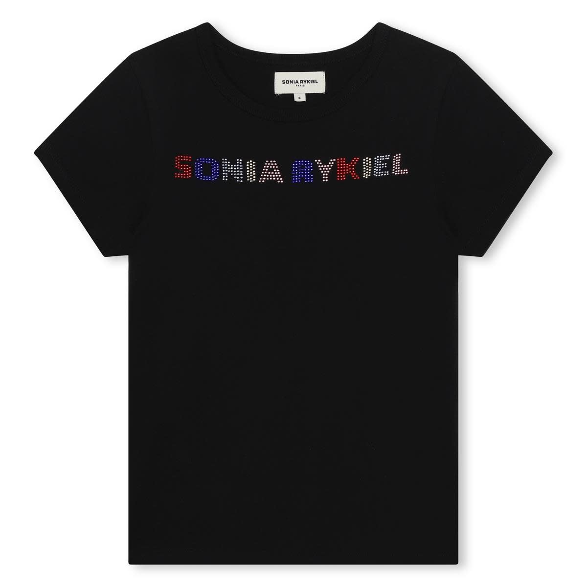 Shop Sonia Rykiel T-shirt With Decoration In Black