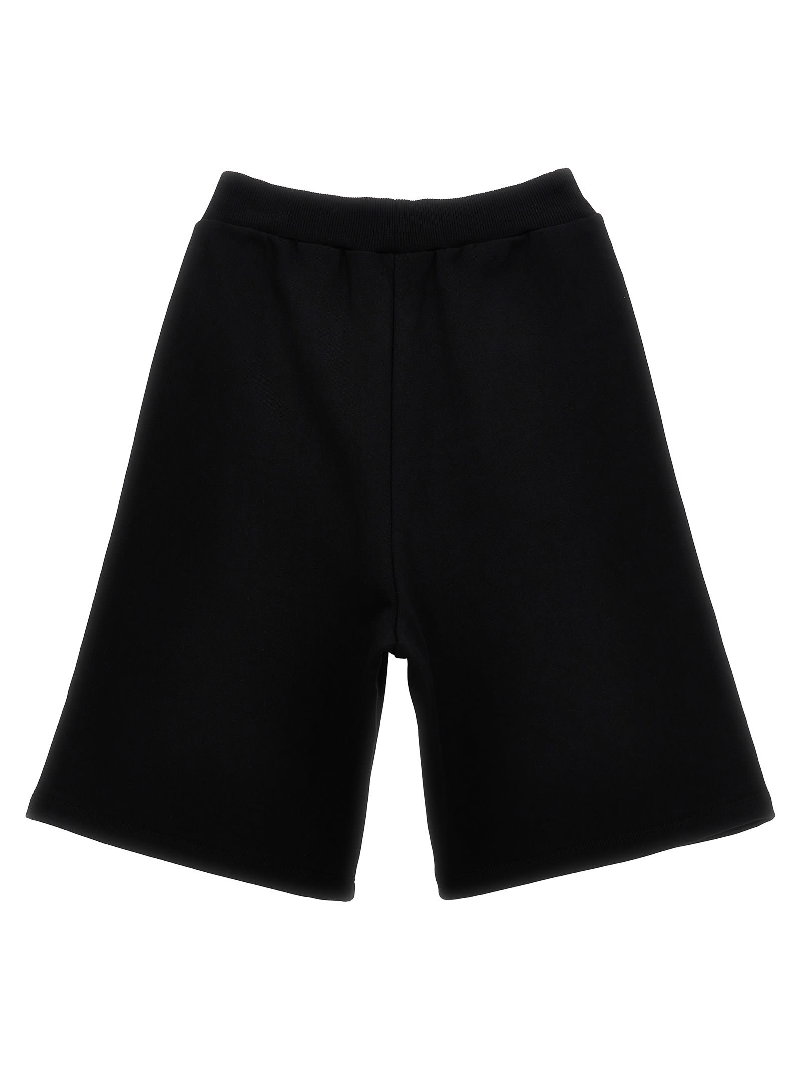 Balmain Embossed Logo Bermuda Shorts In White/black
