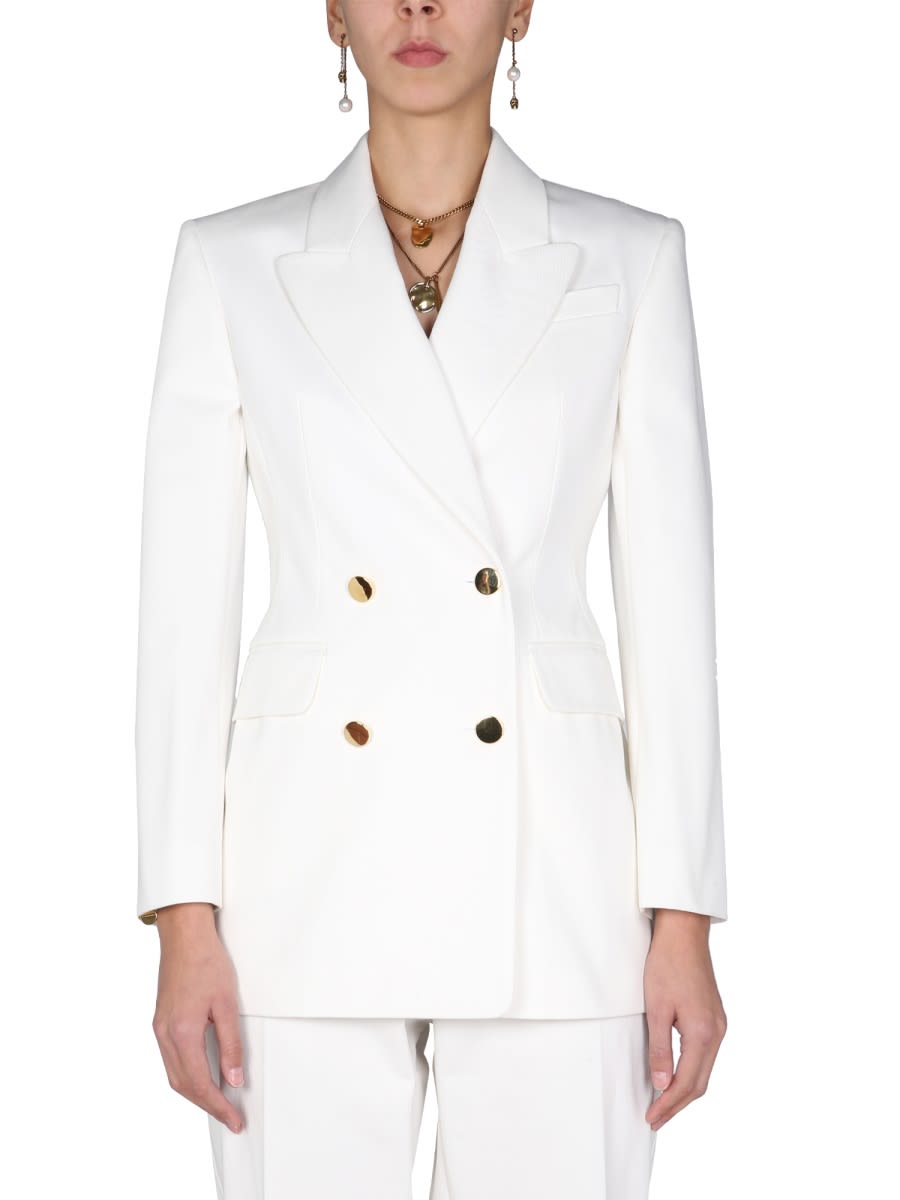 Shop Alexander Mcqueen Double-breasted Jacket In White