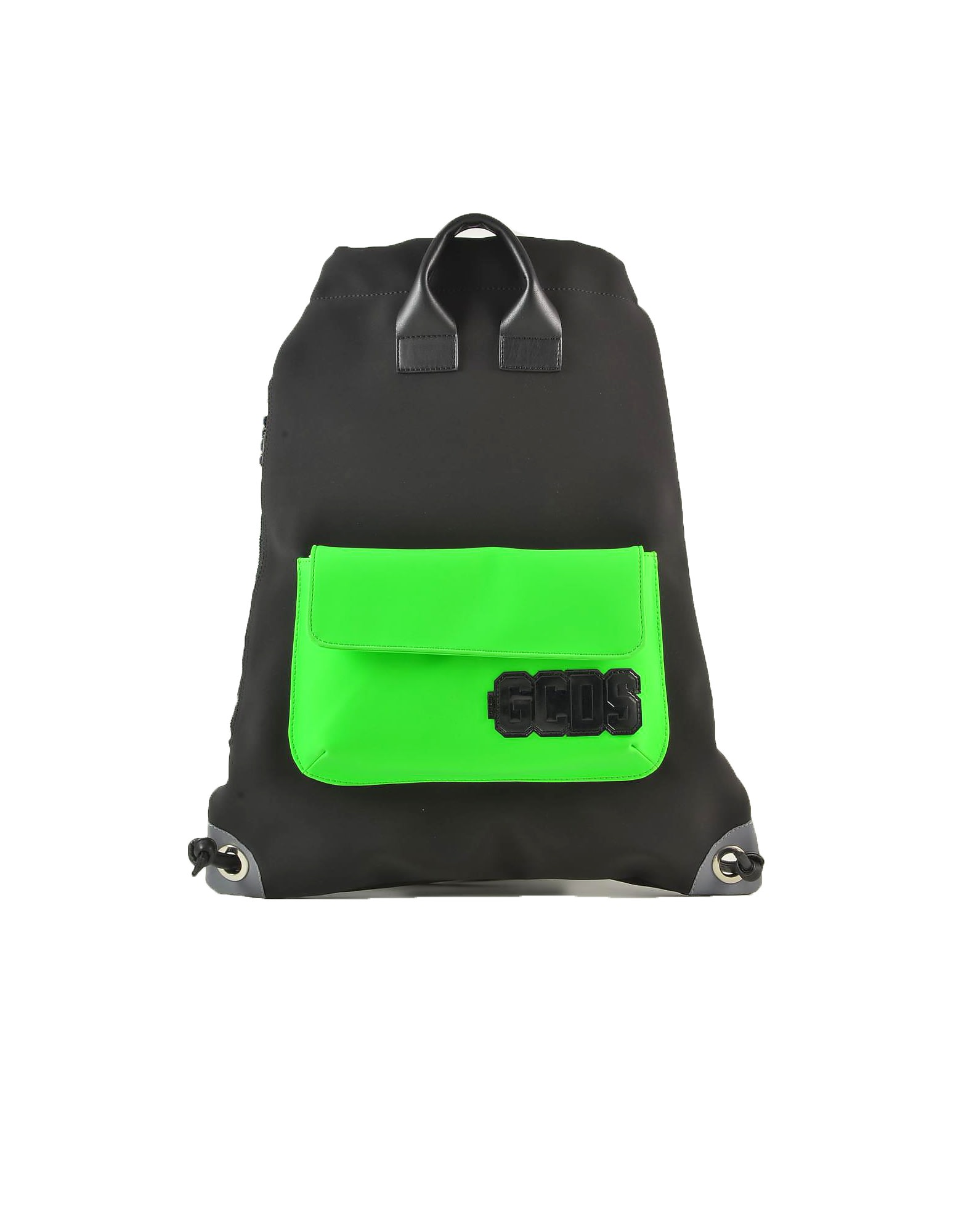 Gcds Black & Neon Green Top Handle Drawstring Backpack