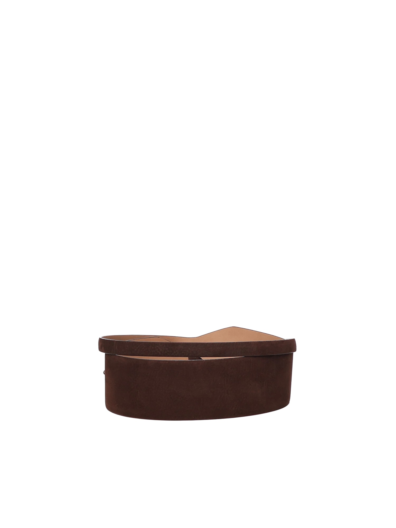 Alaïa Wide Double Suede Belt In Brown
