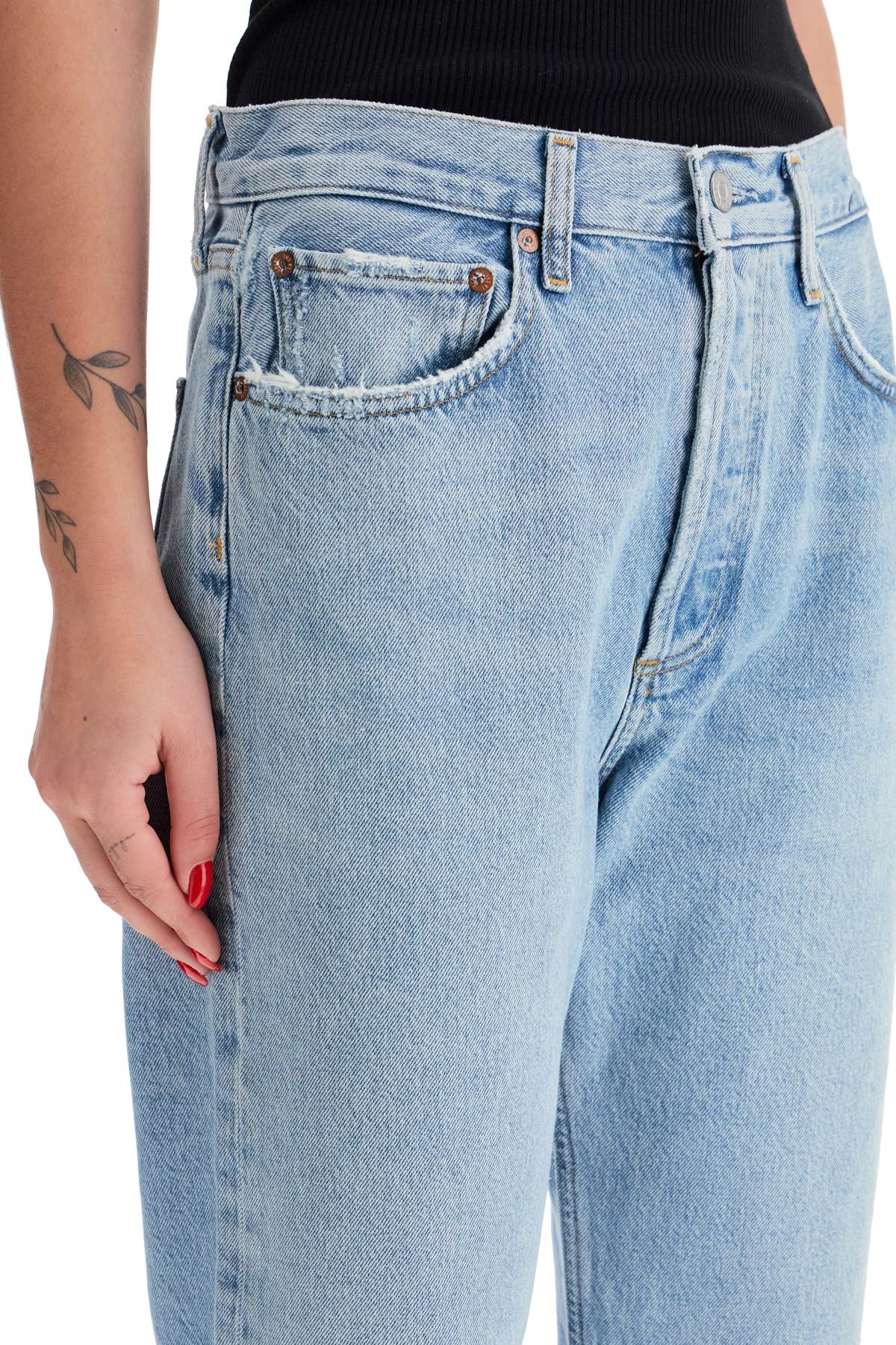 Shop Agolde Used Effect Fran Jeans In Force (blue)