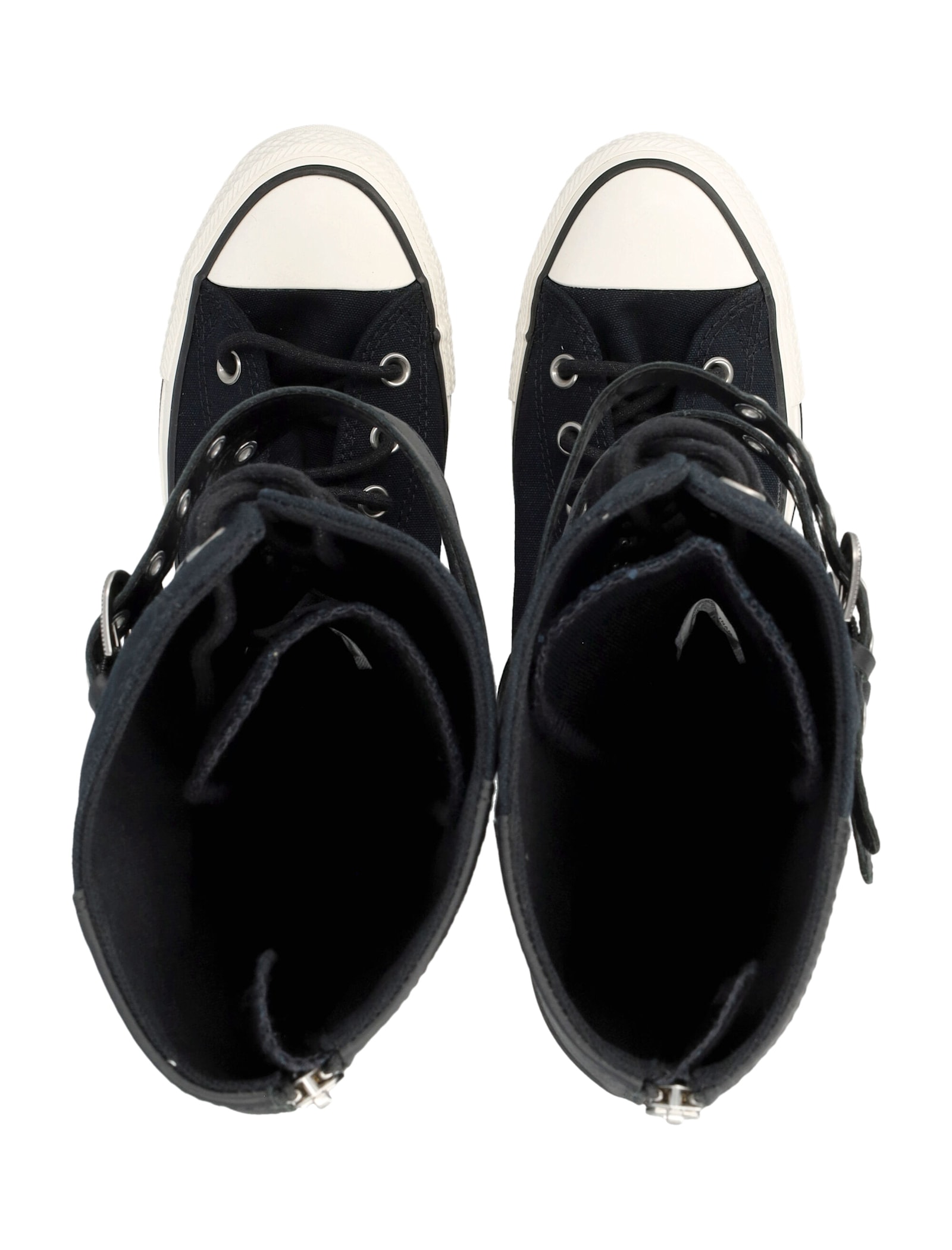 Converse Chuck Taylor Xxhi Leather Strap Sneakers In Black