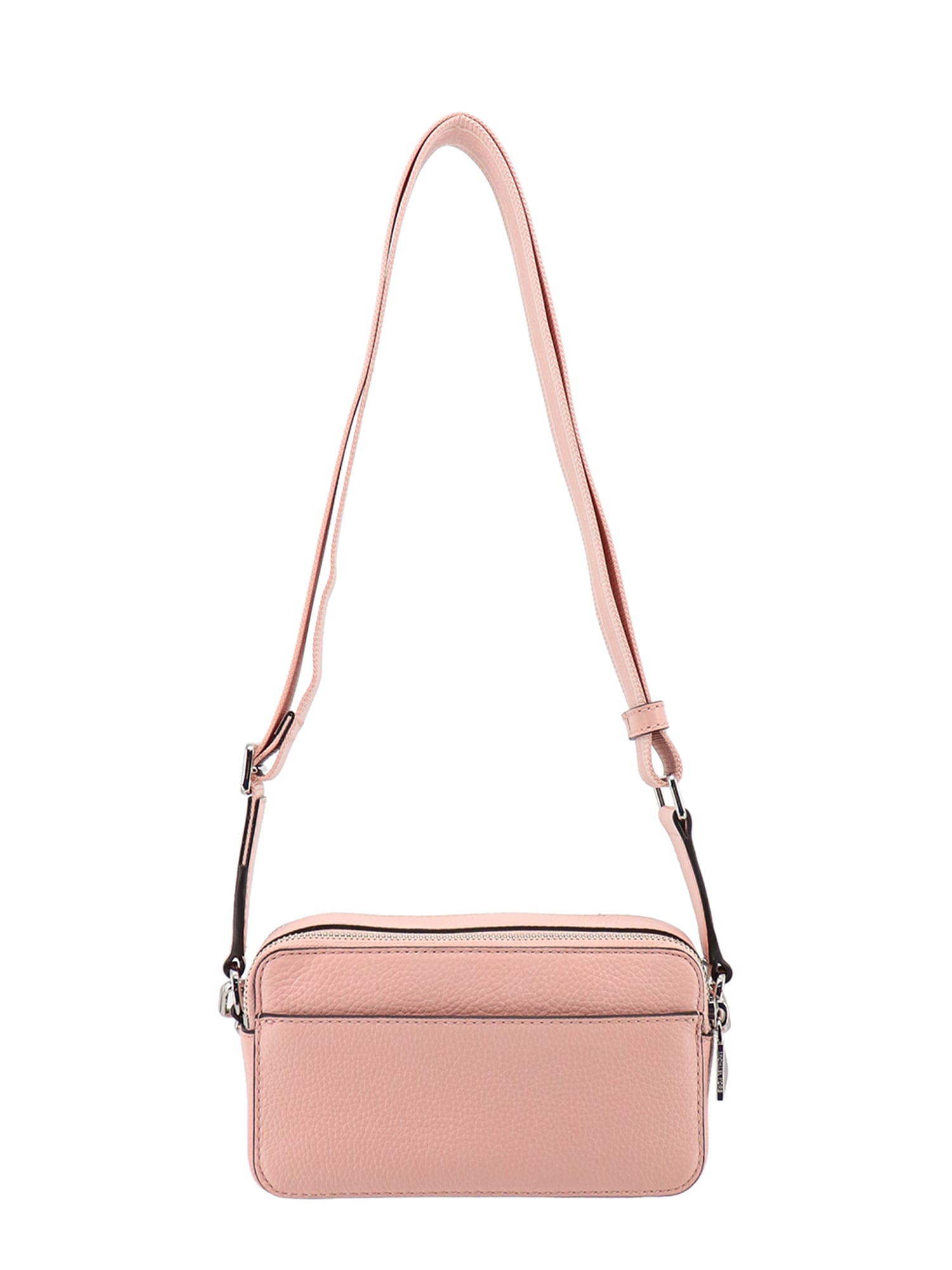 MICHAEL MICHAEL KORS POUCH WITH CHAIN AND LOGO DETAIL IN HAMMERED LEATHER