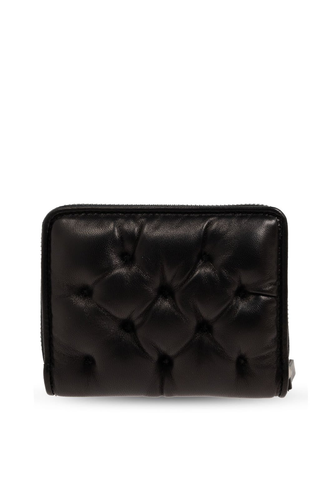 Shop Maison Margiela Numbers-motif Zipped Padded Wallet In Black