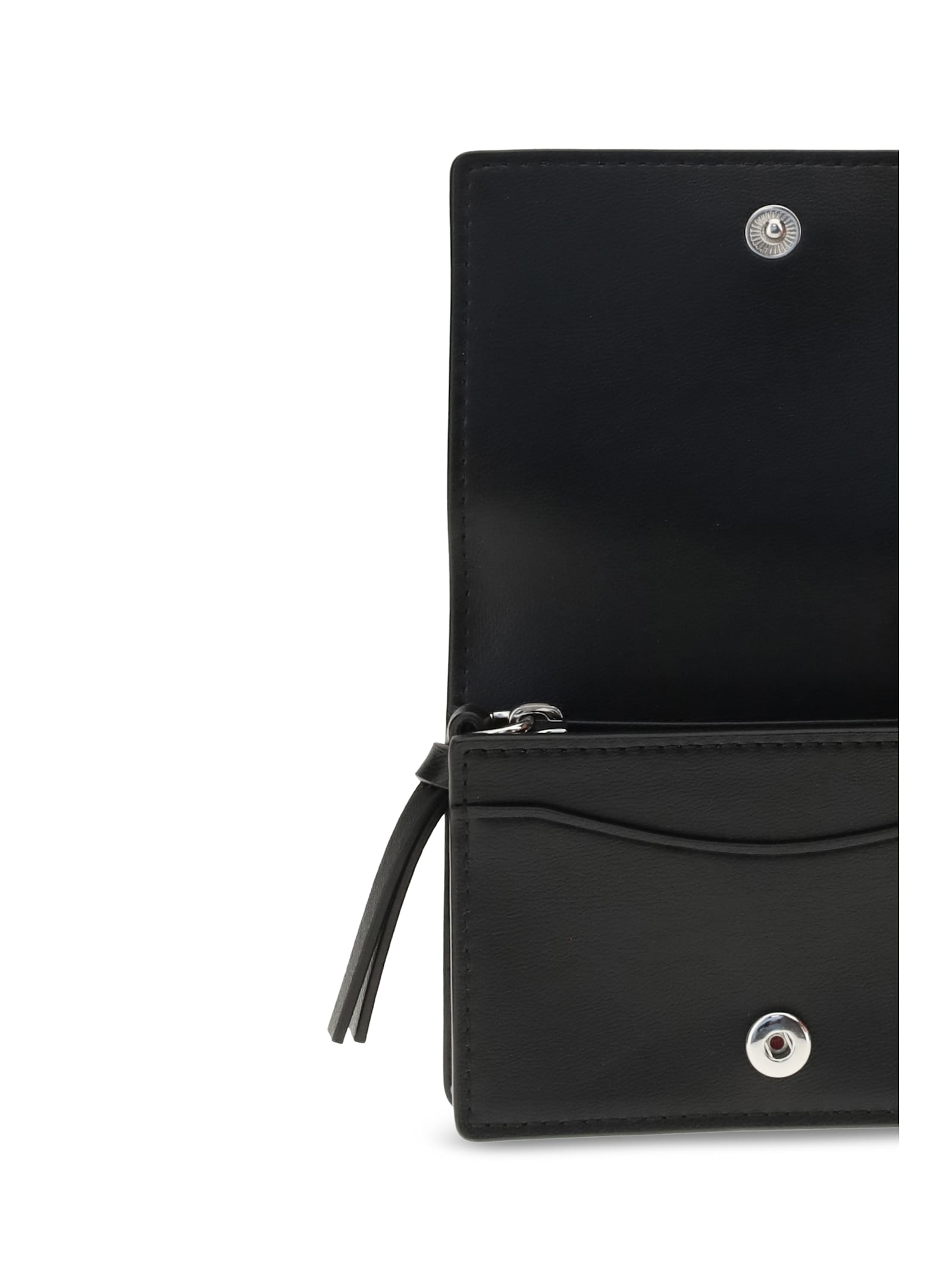 Ganni Card Holder With Flap Blue Dog In Black