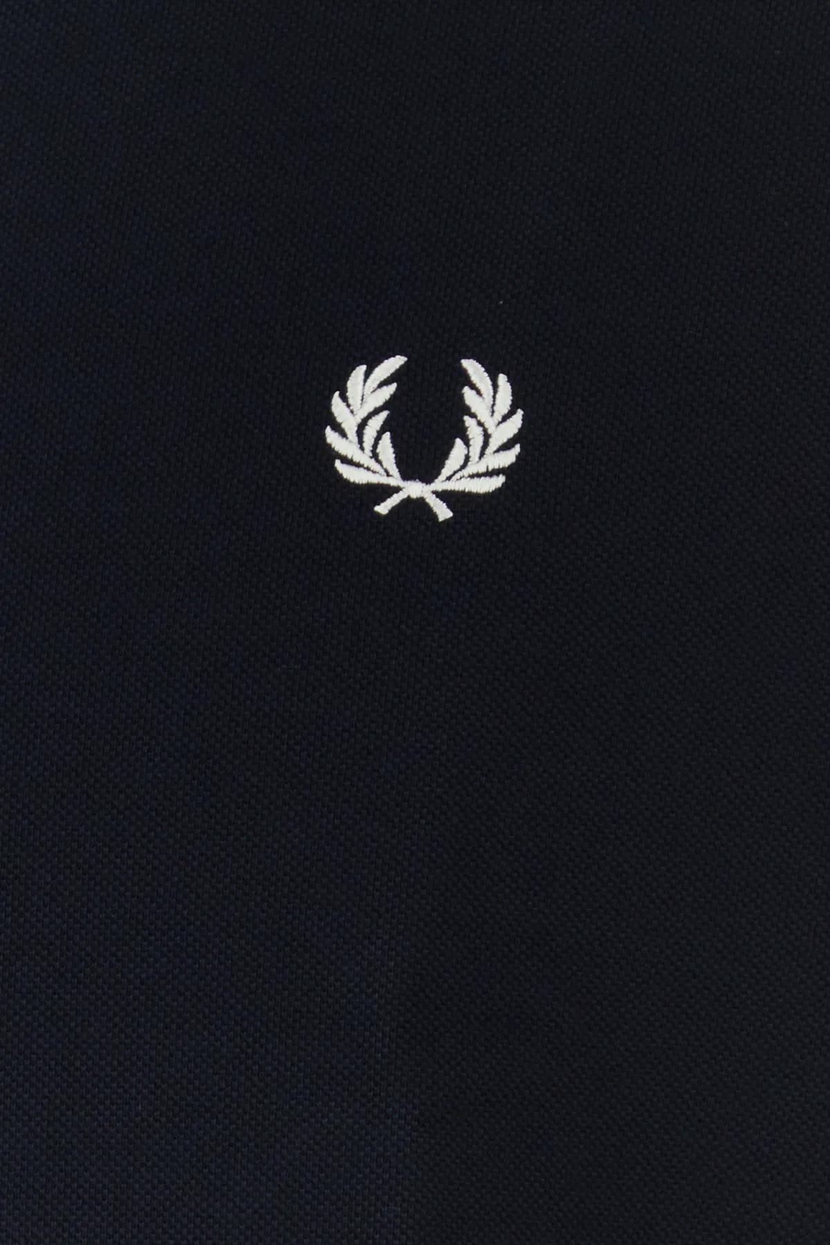 Shop Fred Perry Midnight Blue Piquet Polo Shirt In Navy