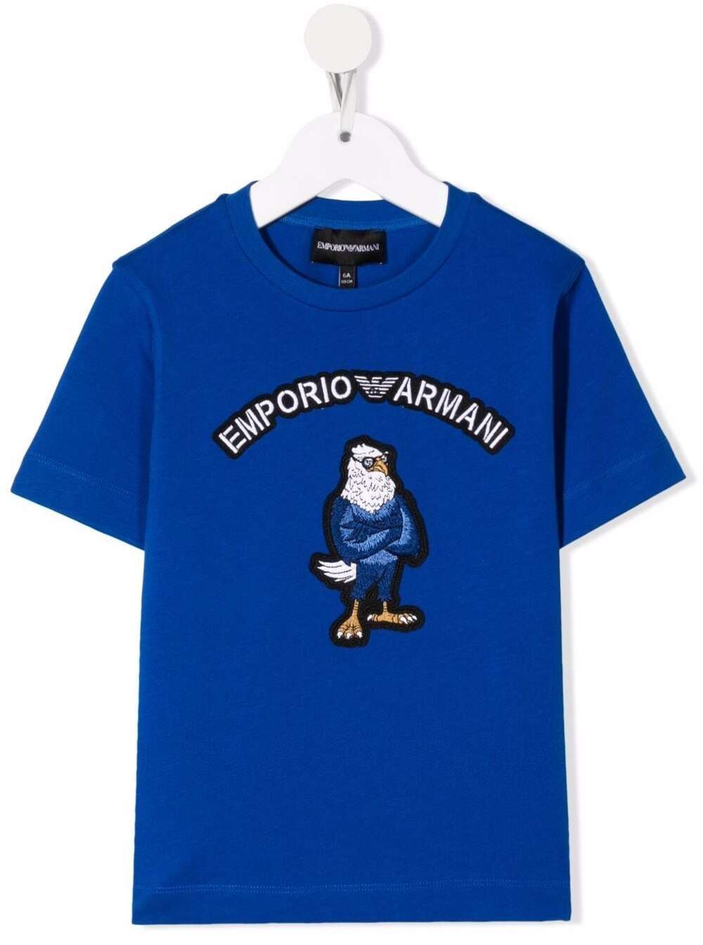 Emporio Armani Kids Boys Blue Cotton T-shirt With Logo Applied