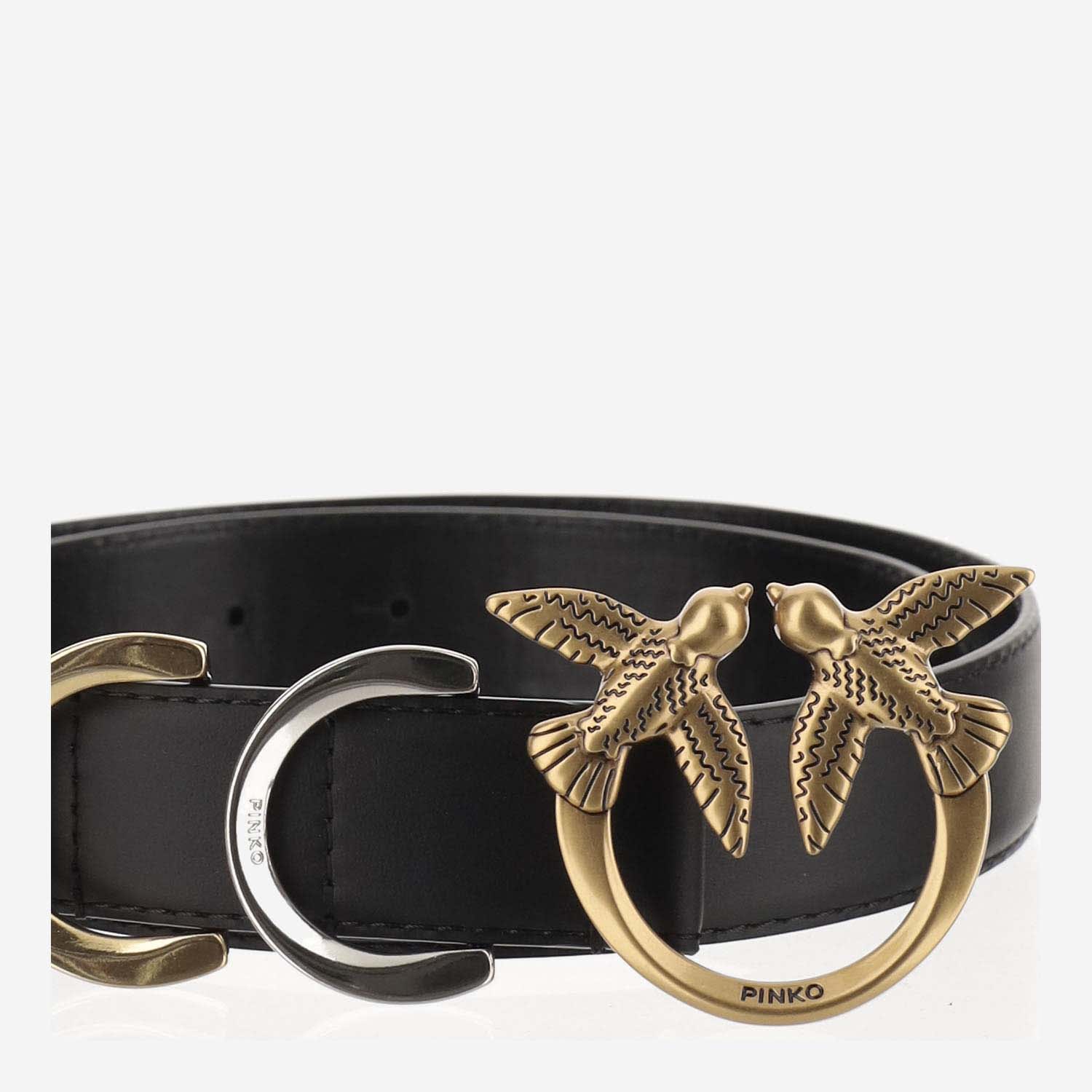 Shop Pinko Love Birds Leather Belt