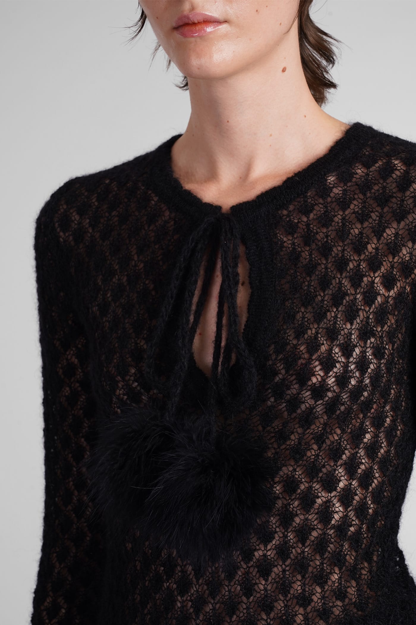 Shop Blumarine Knitwear In Black Polyamide