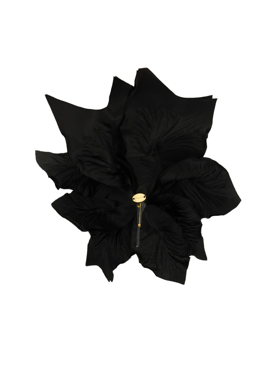 Nina Ricci Pavot Flower Brooch In Black