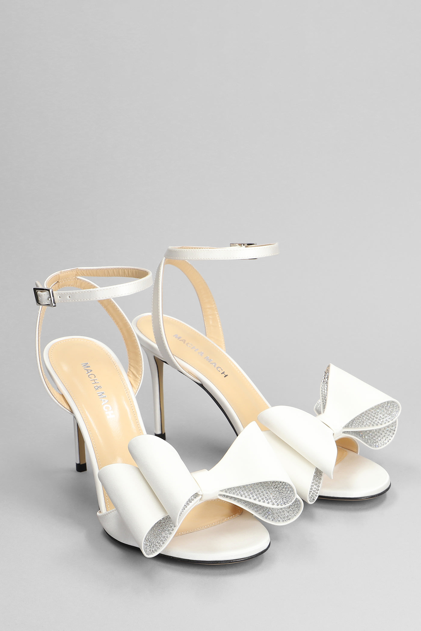 Shop Mach &amp; Mach Sandals In White Silk