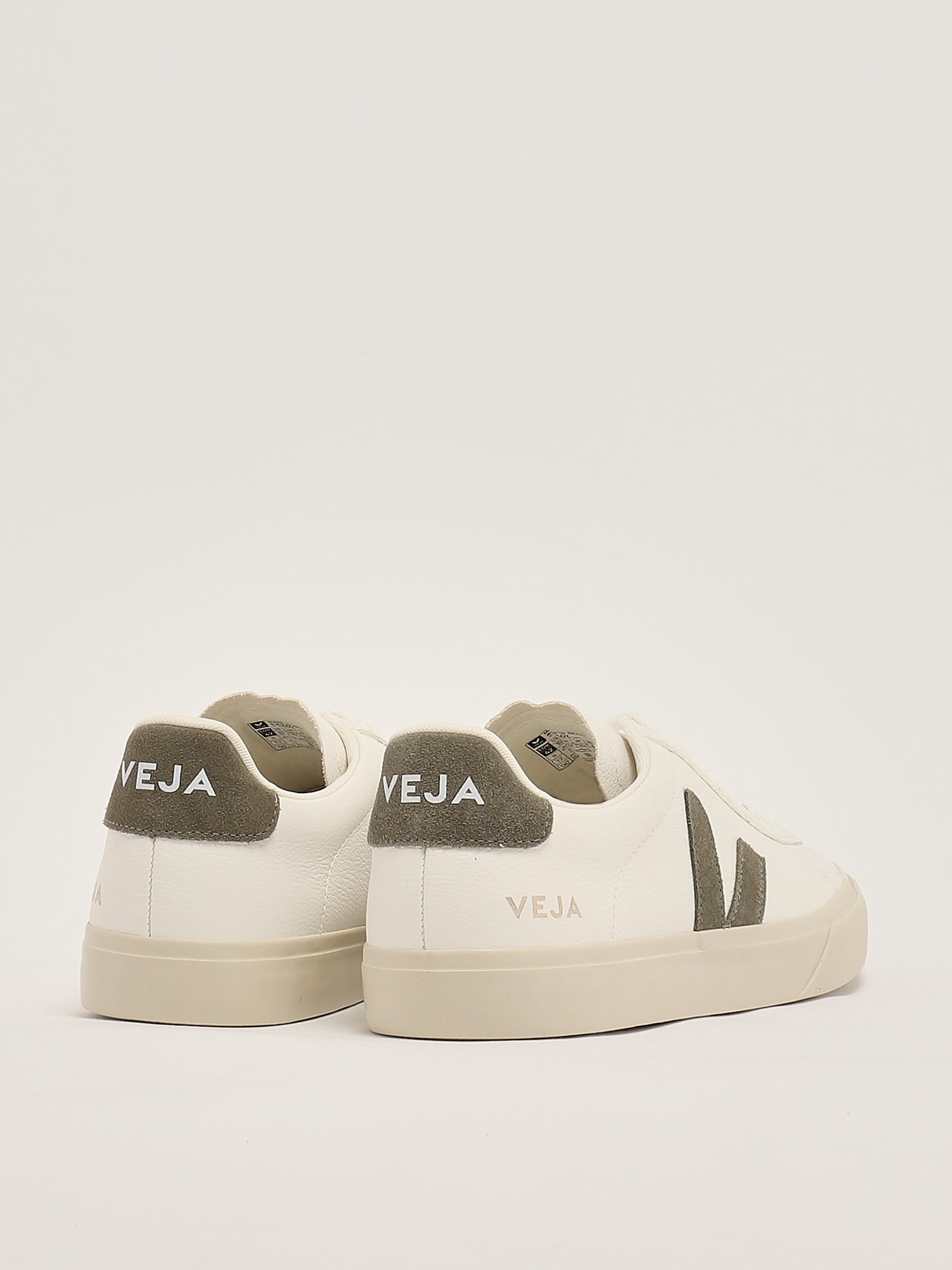 Veja White Campo Chromefree Leather Sneakers In Bianco V Kaki