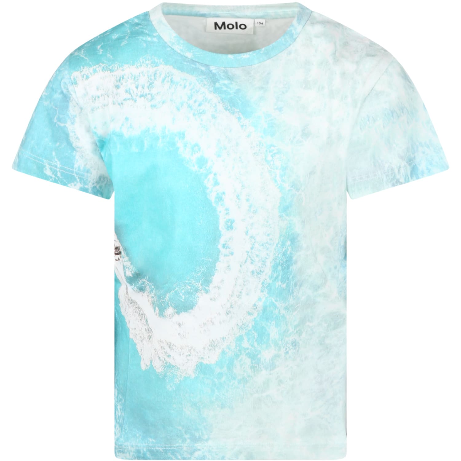 Molo Light-blue T-shirt For Kids With Sea