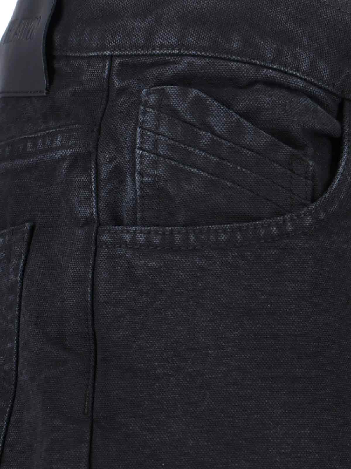 Attico Wide-leg Denim Trousers With Cut Out Detail In Black