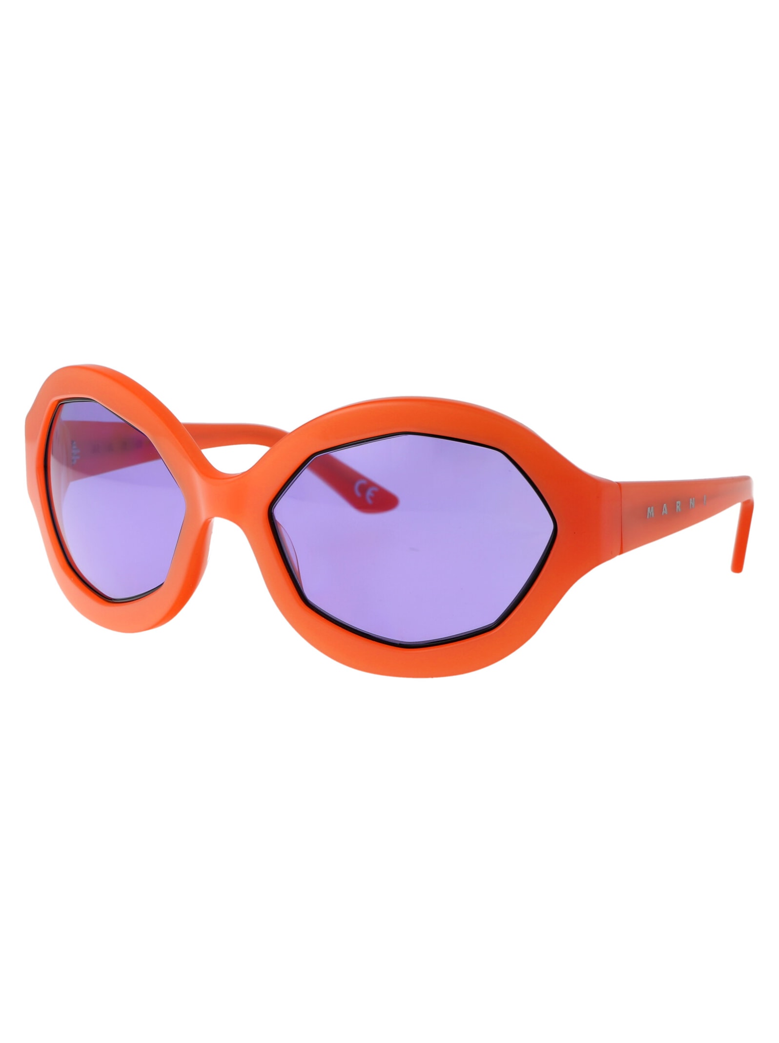 Shop Marni Eyewear Cumulus Cloud Sunglasses In Cloud Orange