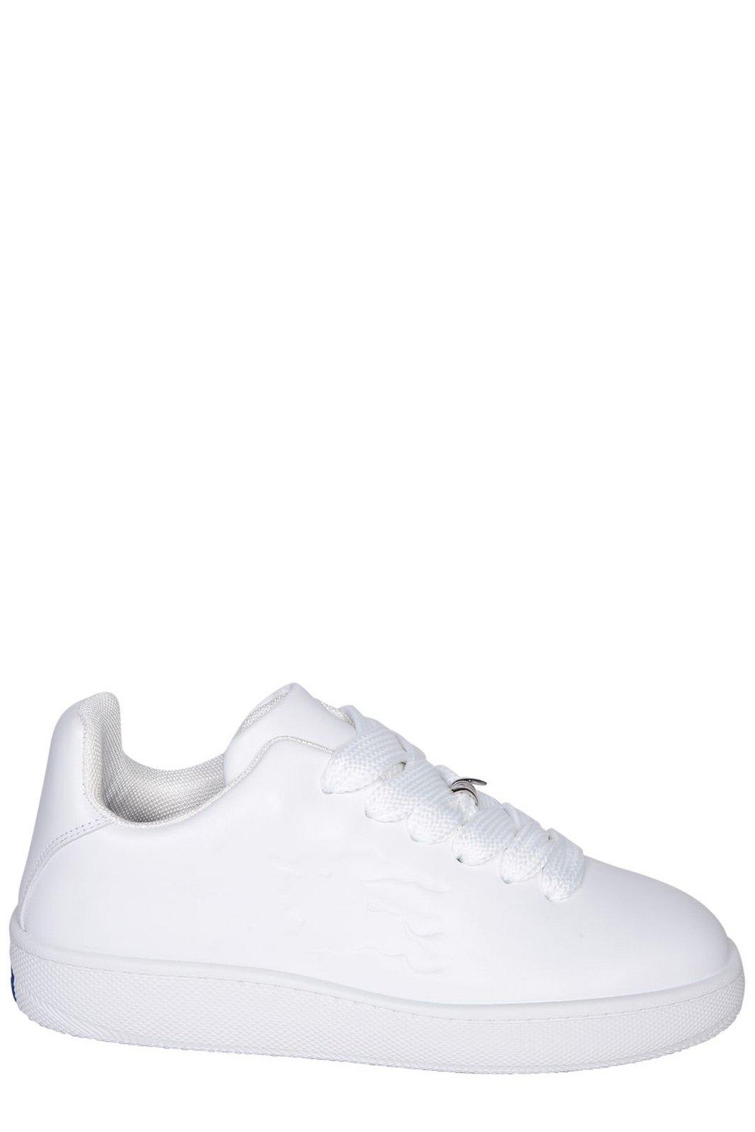 BURBERRY LOGO EMBOSSED LACE-UP SNEAKERS