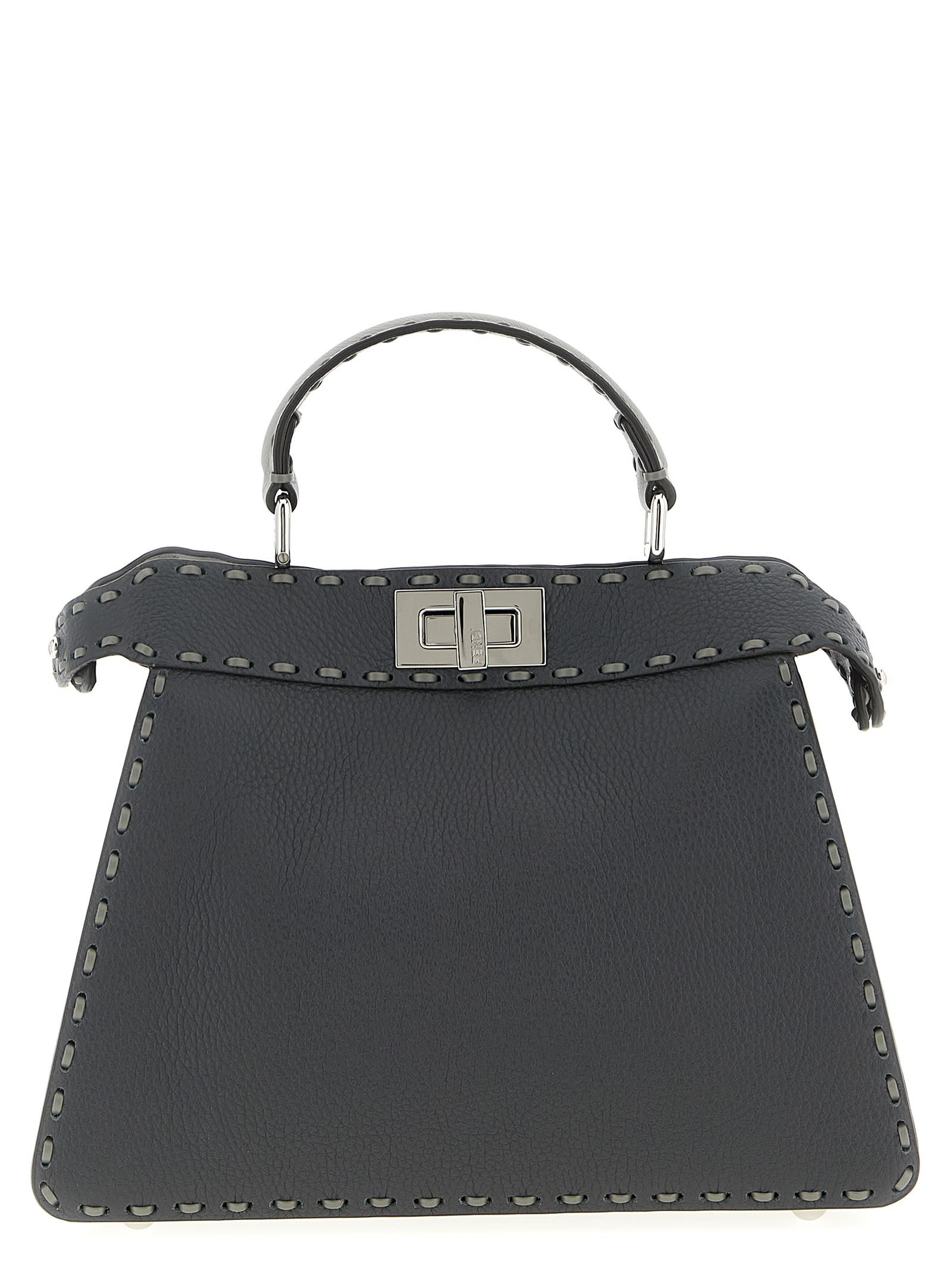 Fendi Small Peekaboo Iseeu Selleria Stitching Tote Bag In Gray
