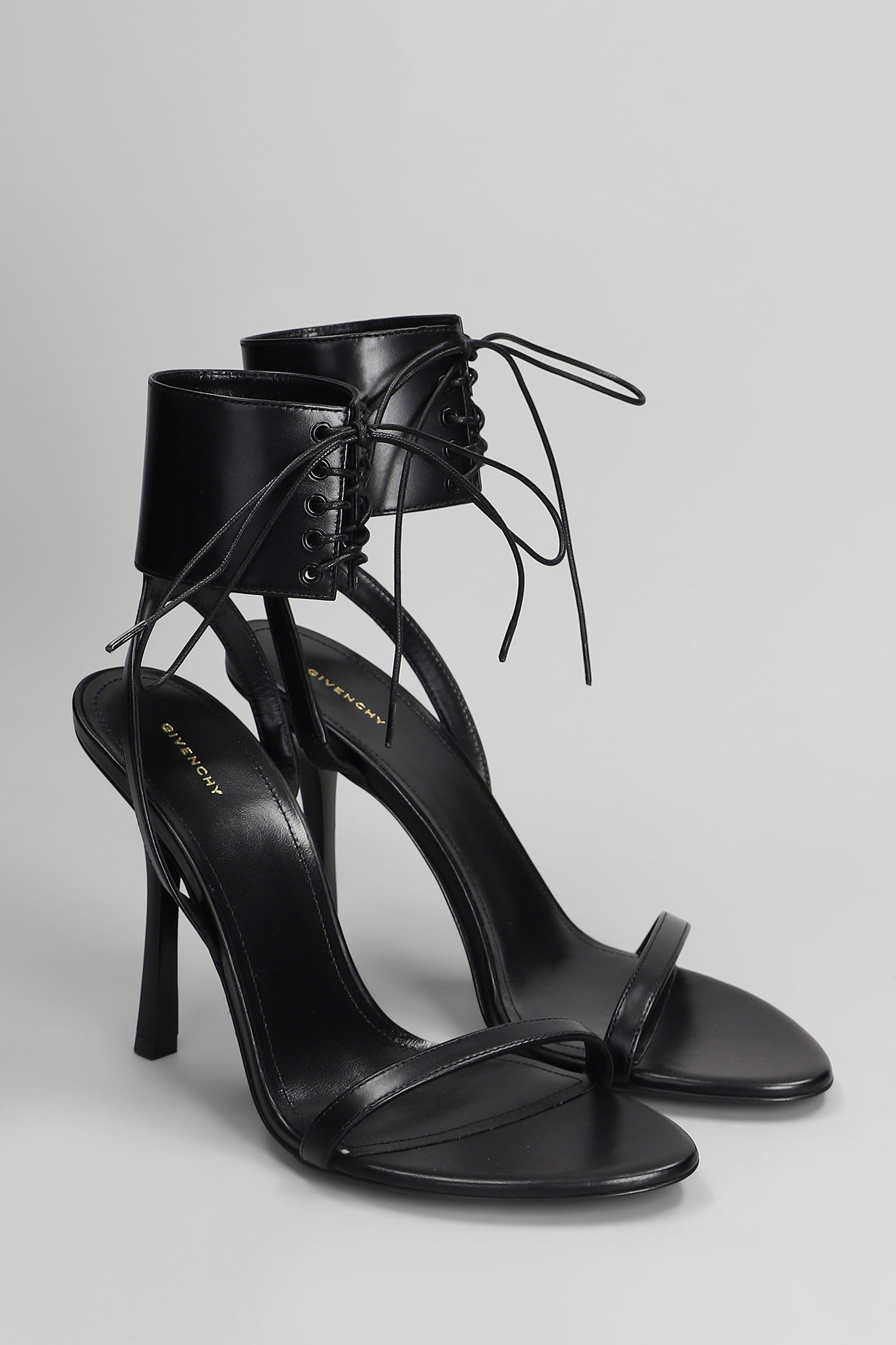 Givenchy 4g Liquid Lace-up Heeled Sandals In Leather