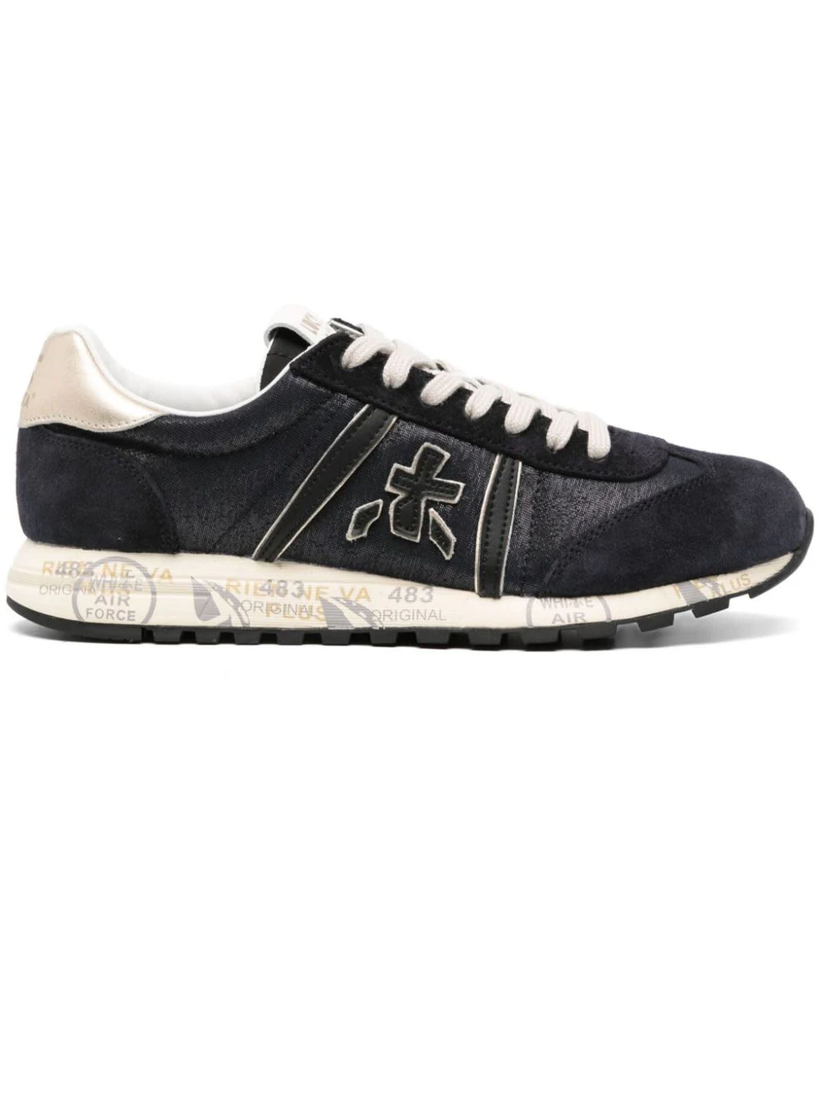 Shop Premiata Black Lucy D7021 Sneakers