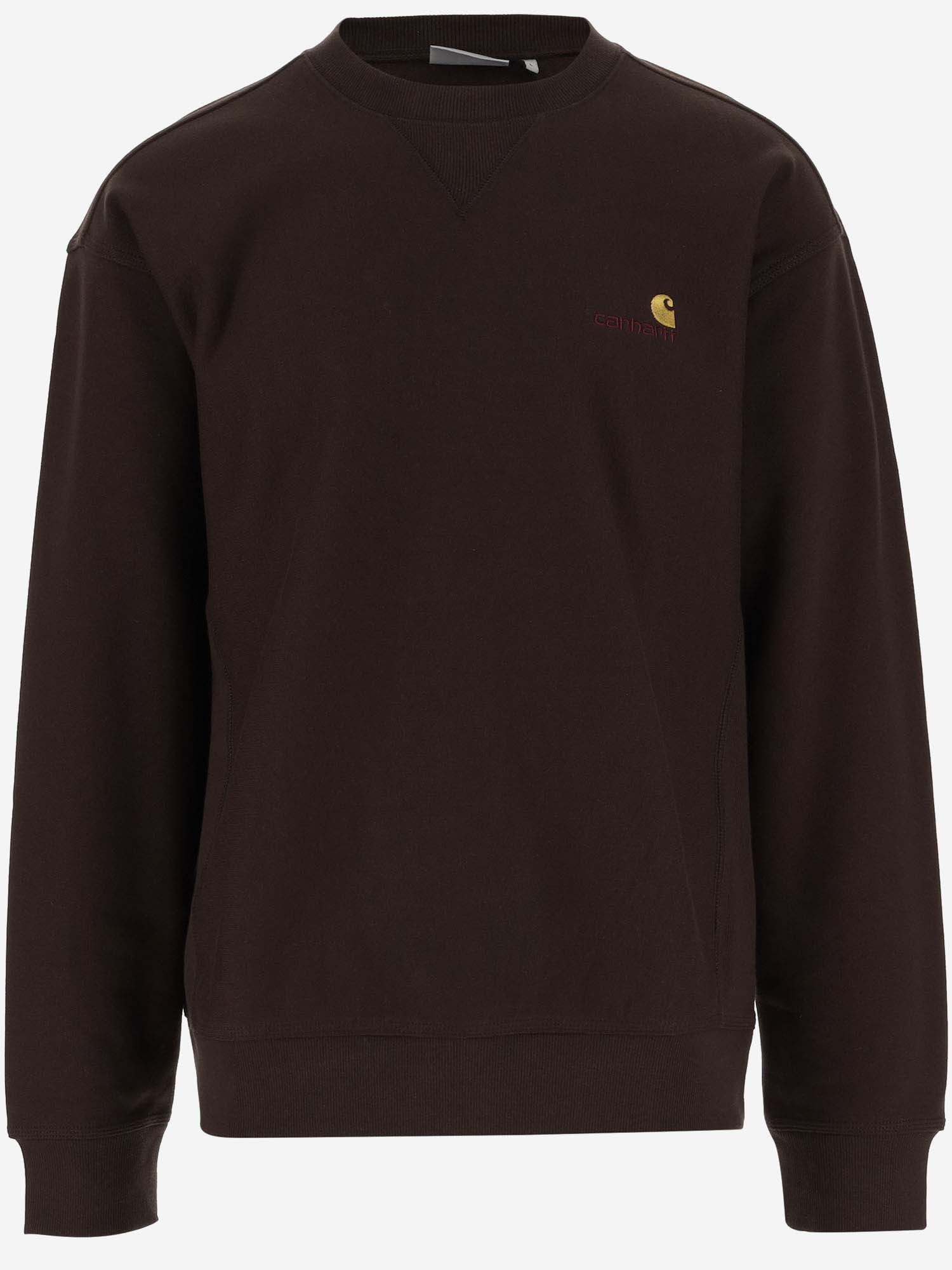 Carhartt Cotton Blend Sweatshirt With Logo In Tobacco