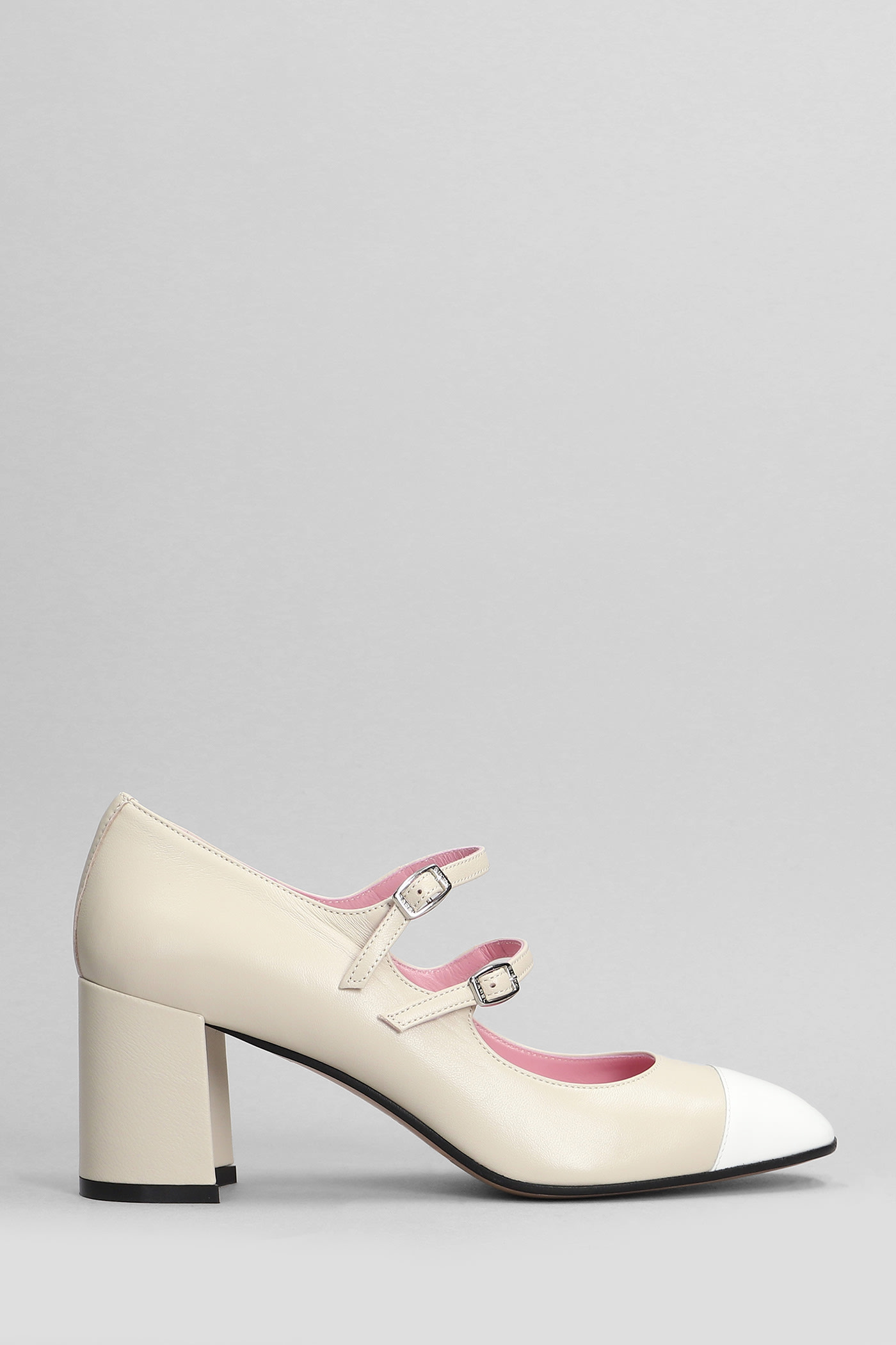 Cherry Pumps In Beige Leather