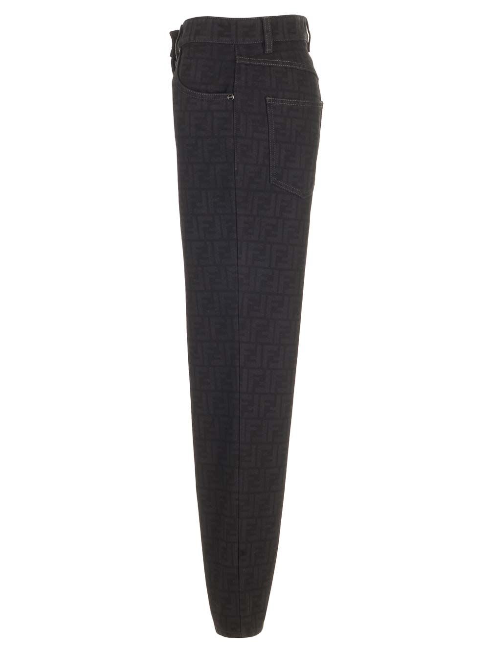 Shop Fendi Straight Leg Jeans In Black