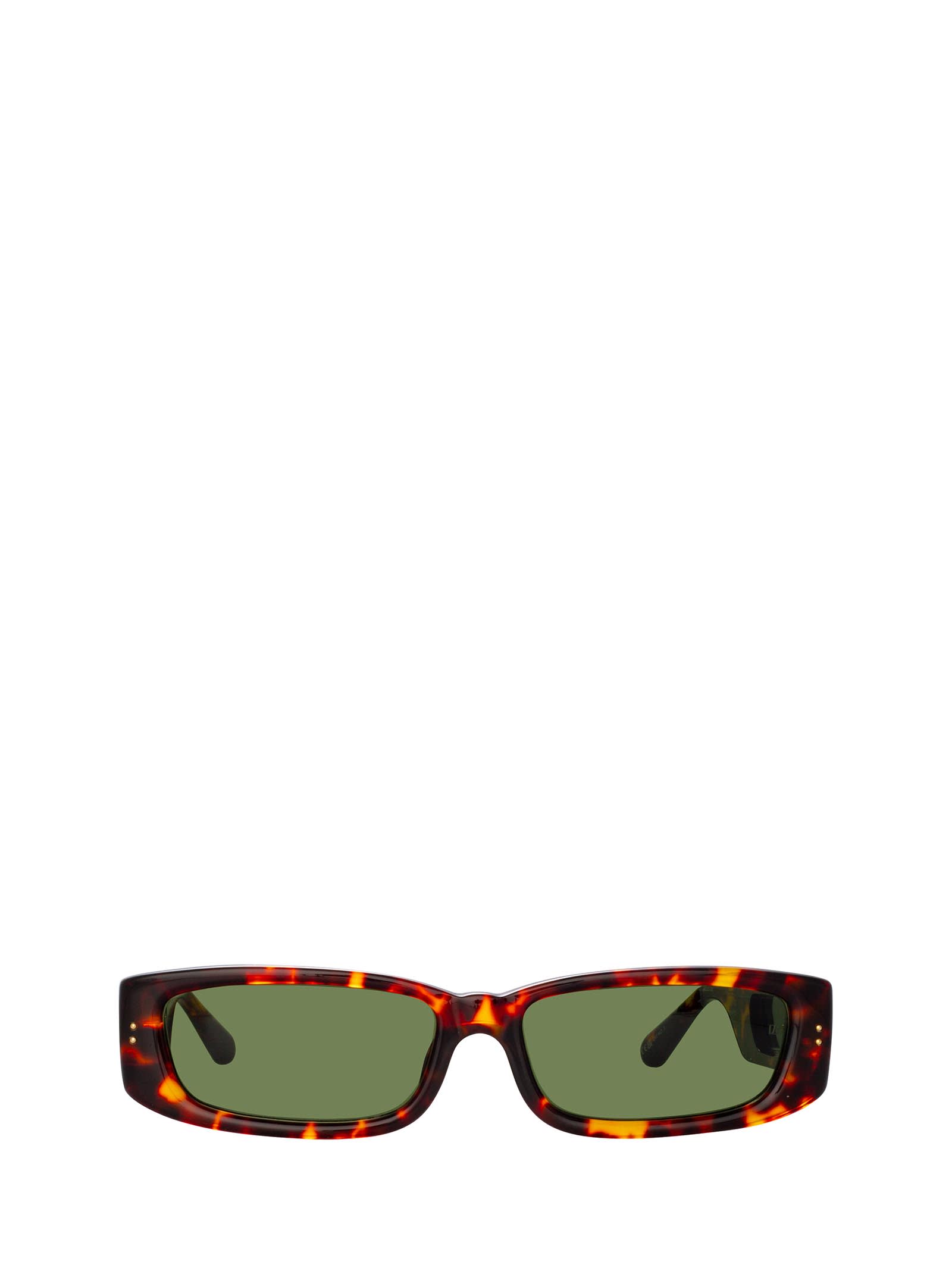 Shop Linda Farrow Lfl1419 Dark T-shell / Light Gold Sunglasses