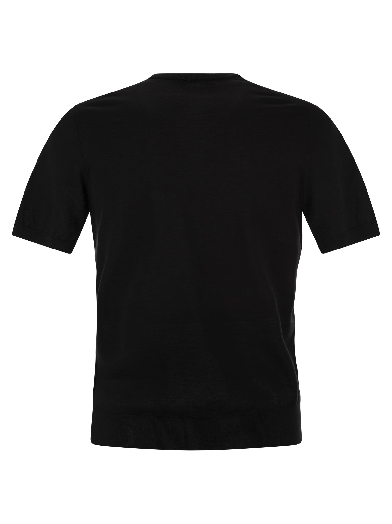 Shop Tagliatore Basic Short-sleeved Cotton T-shirt In Black