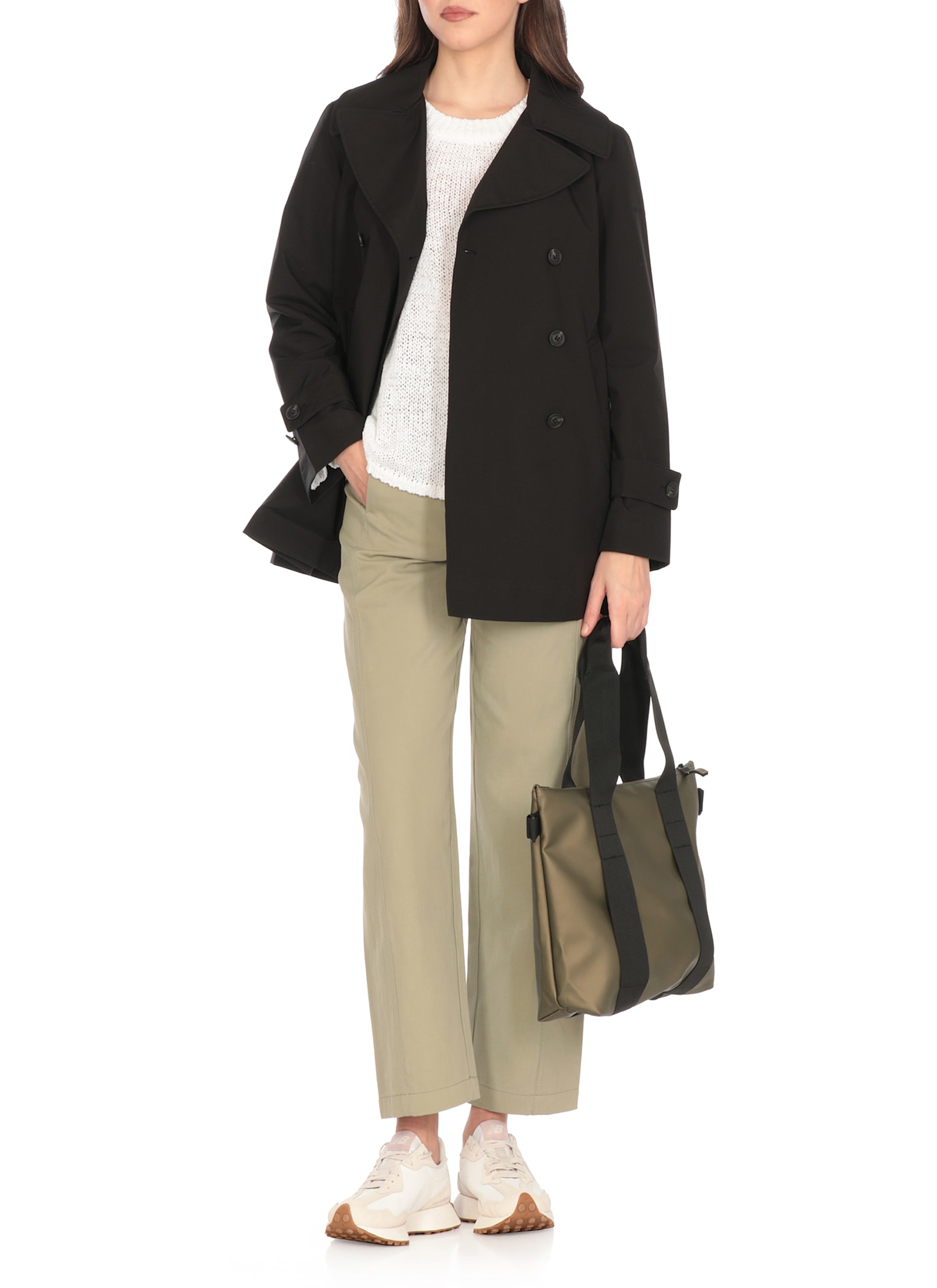 Save The Duck Black Doublebreasted Waterproof Jacket In Black
