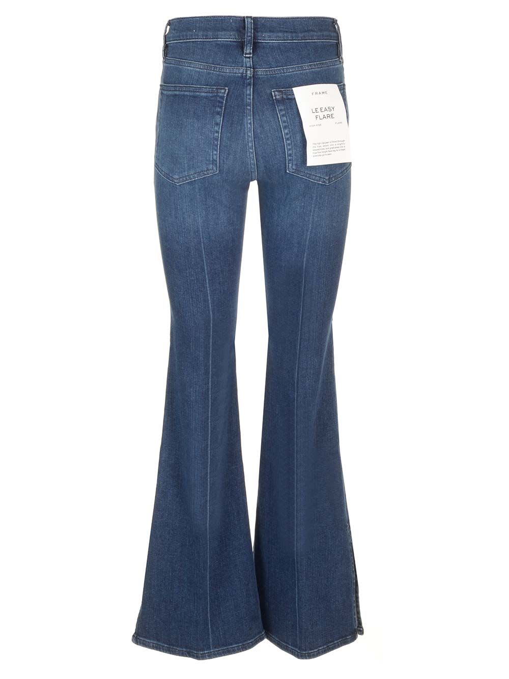 Shop Frame Le Easy Flare Jeans In Blue