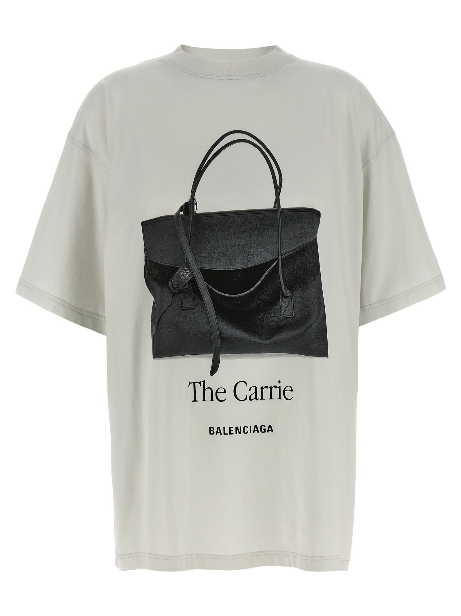 Balenciaga Oversized Graphic Print T-shirt In Gray