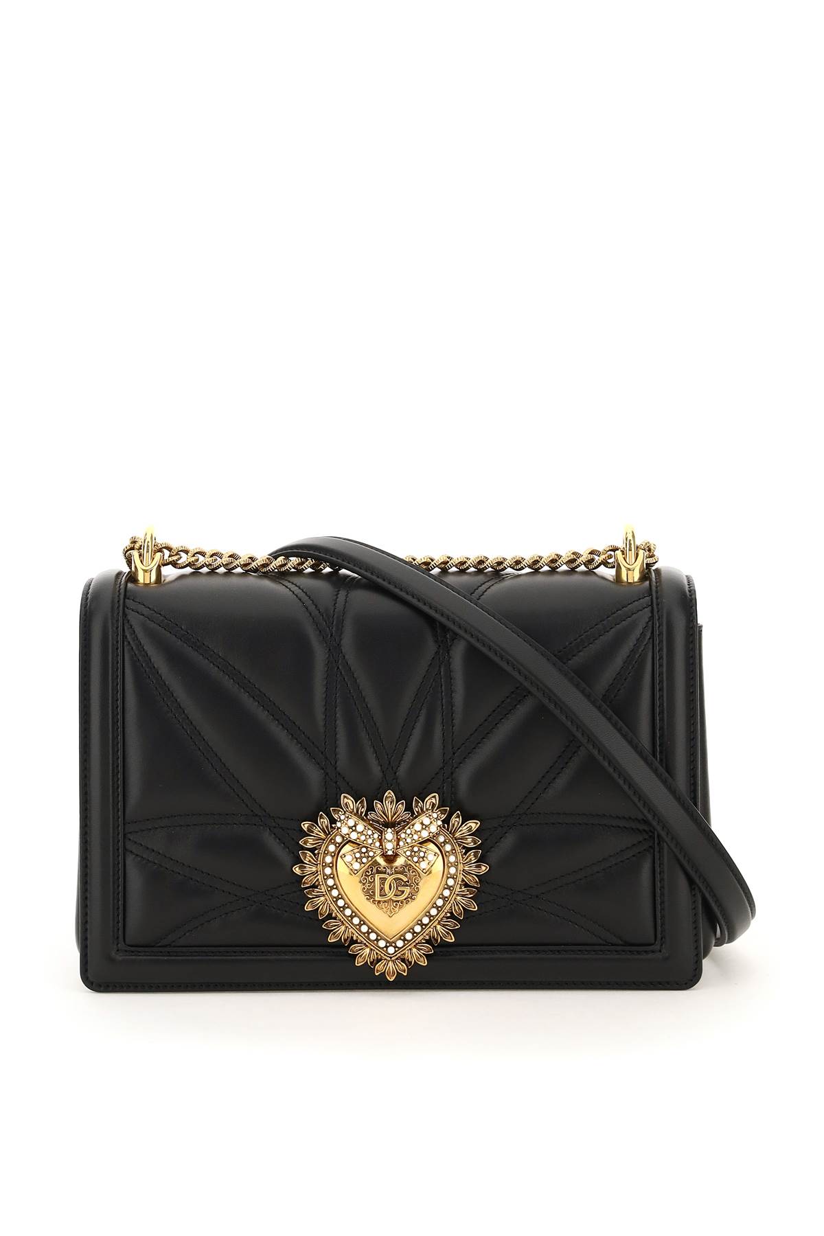 DOLCE & GABBANA LARGE DEVOTION BAG IN QUILTED NAPPA LEATHER