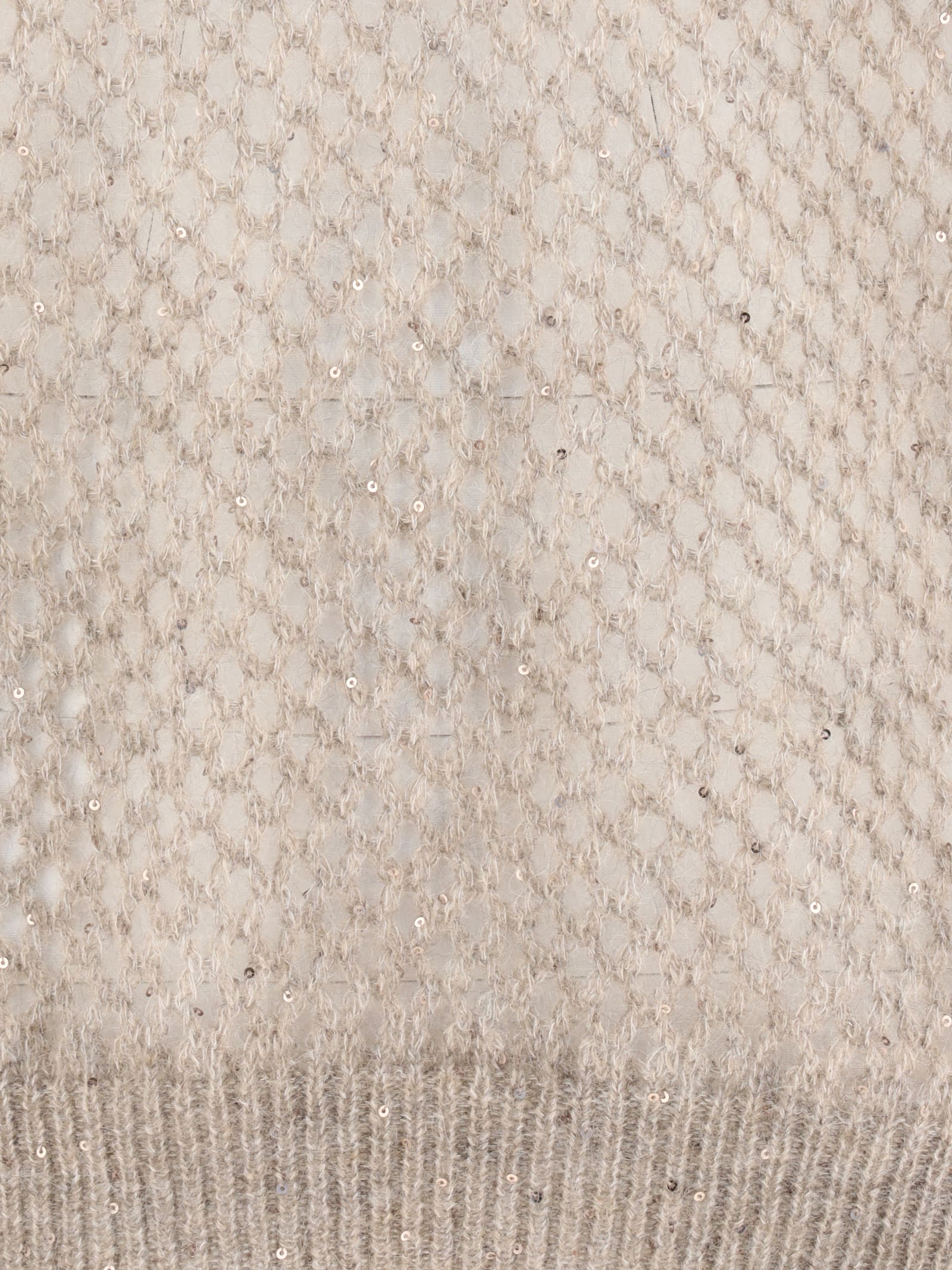 Brunello Cucinelli Women Perforated Sweater In Neutral
