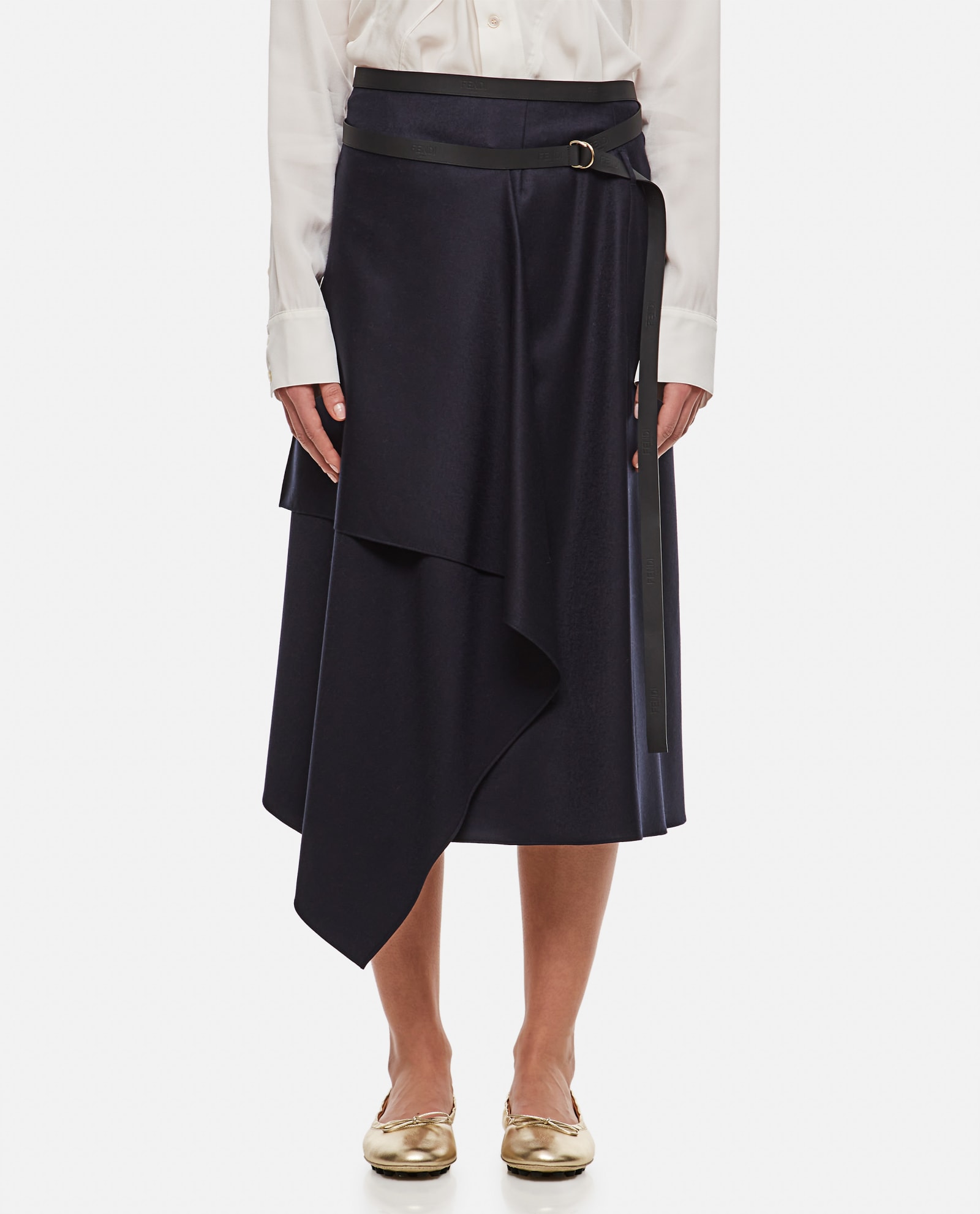 Flattened Wool Skirt