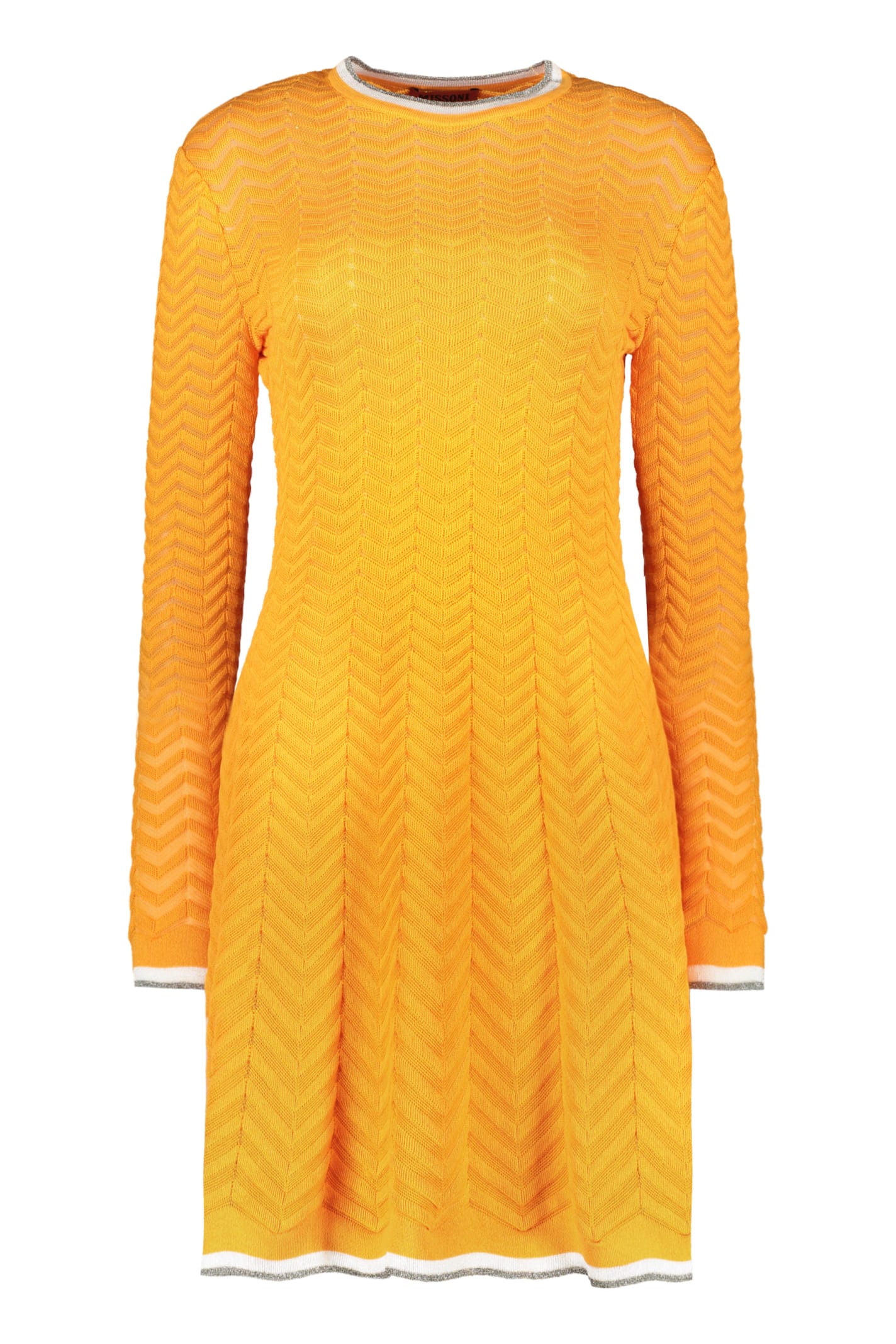 Missoni Knitted Dress In Orange