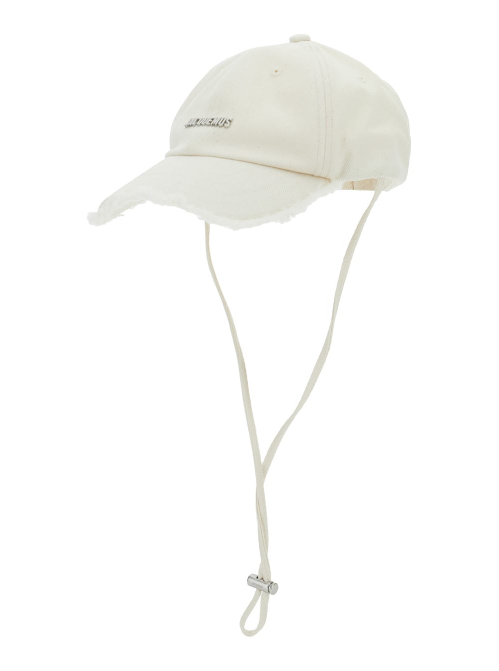 Jacquemus Le Casquette Artichaut White Baseball Cap With Drawstring In Cotton Man
