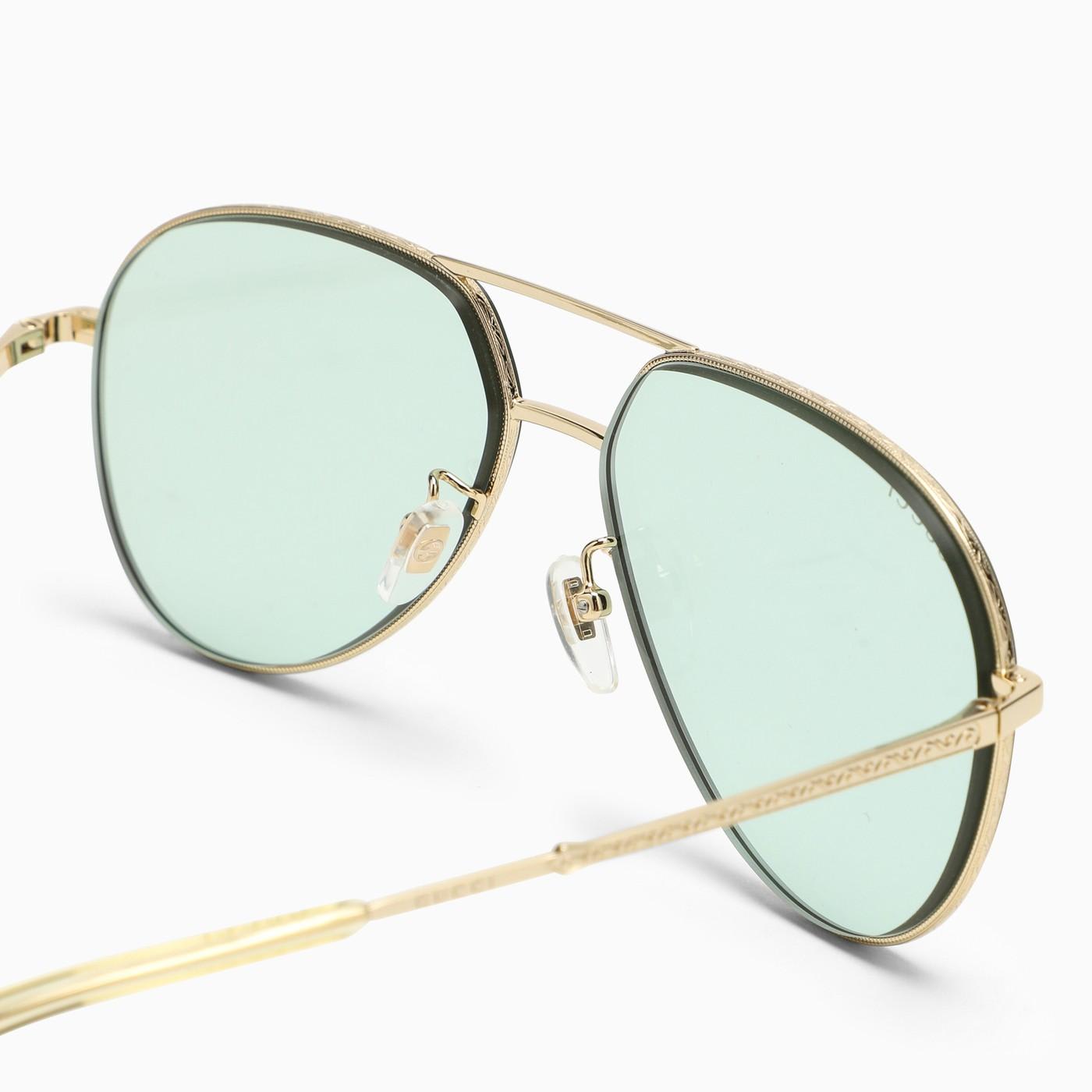 Shop Gucci Aviator Green Sunglasses