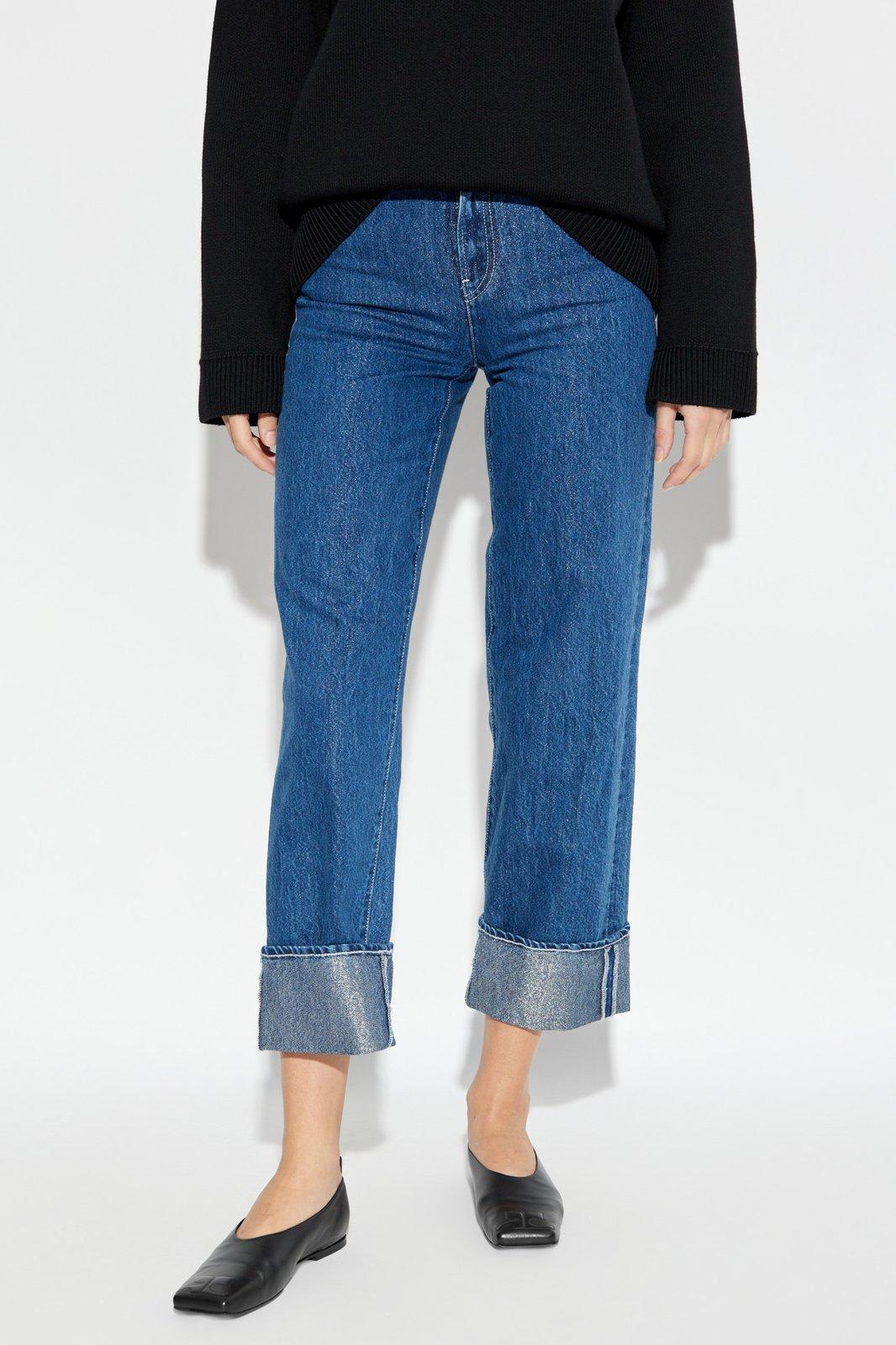 Shop Emporio Armani Straight Leg Jeans In Blue