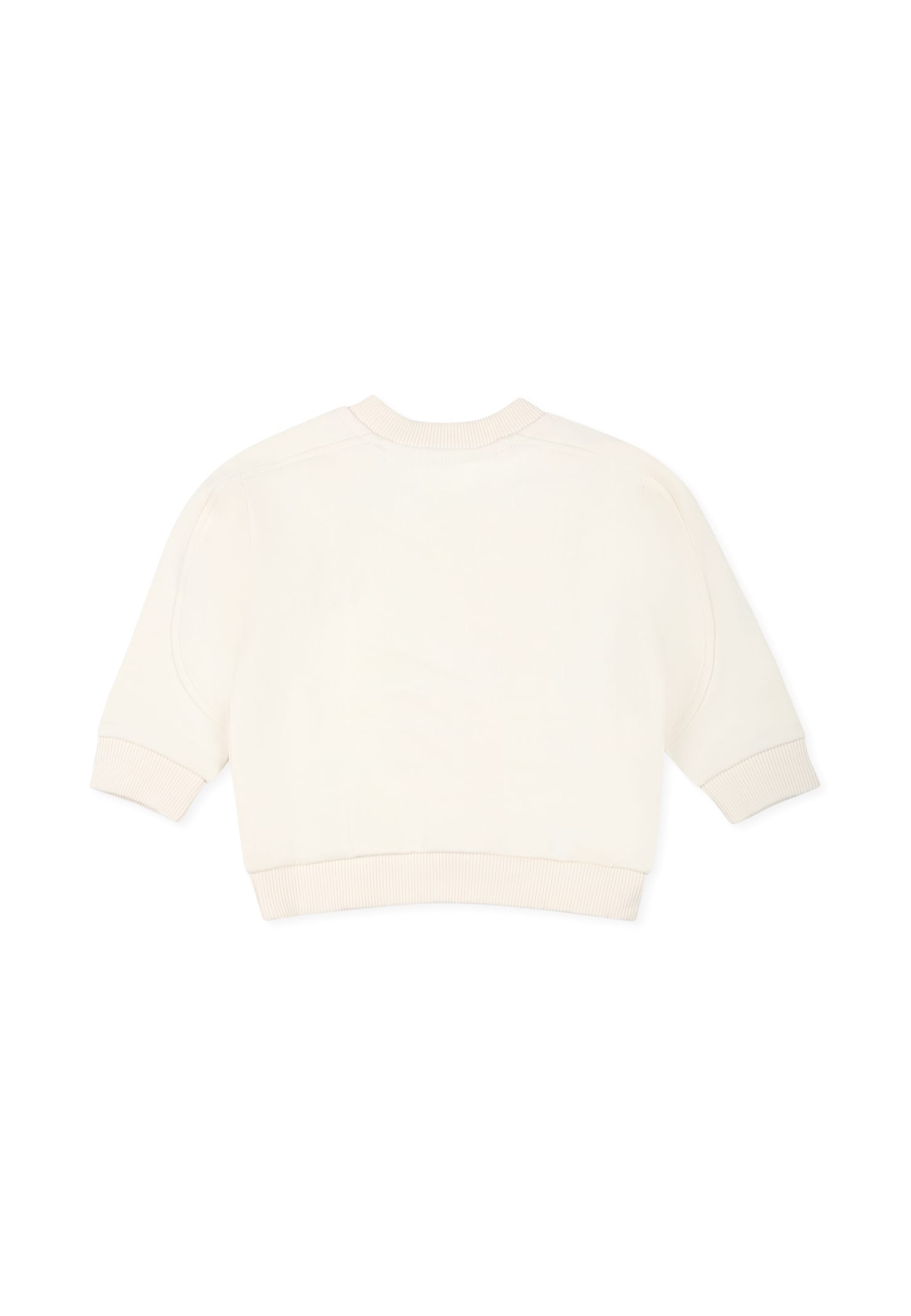 Timberland Ivory Sweatshirt For Baby Boy With Logo And Print In Ivory