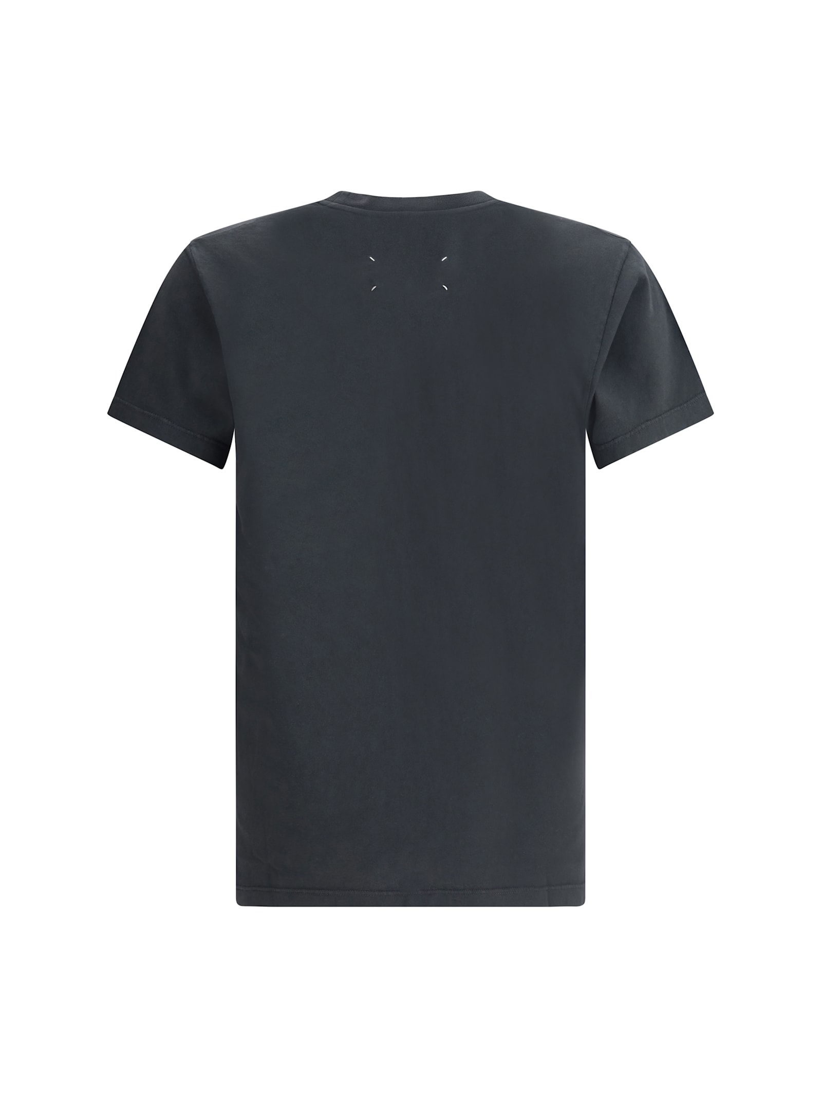 Maison Margiela Charcoal Brand-print Crewneck Cotton-jersey T-shirt In Gray