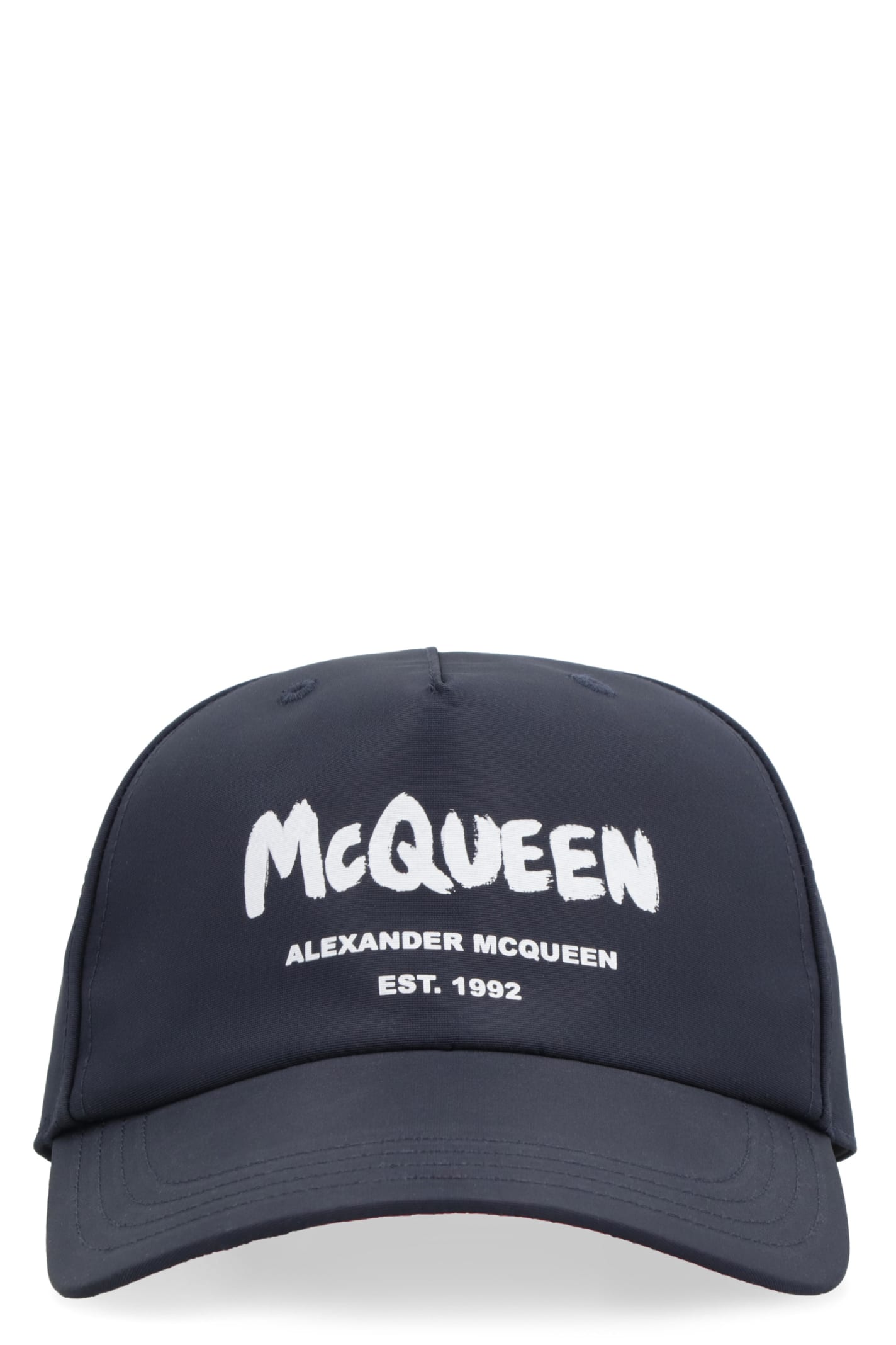 Shop Alexander Mcqueen Logo Baseball Cap In Blue