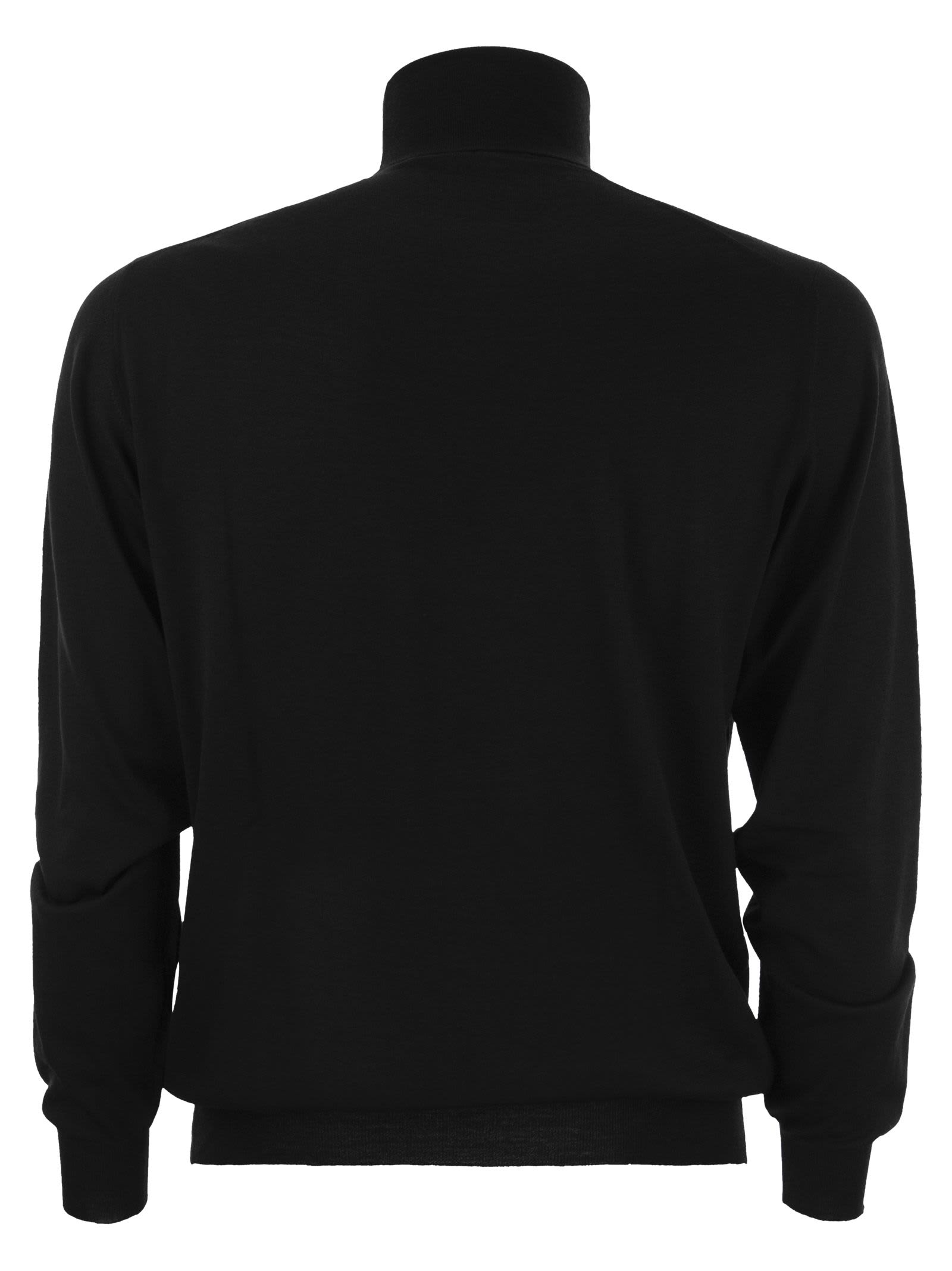 Shop Fedeli Derby - Wool Turtleneck Sweater In Black