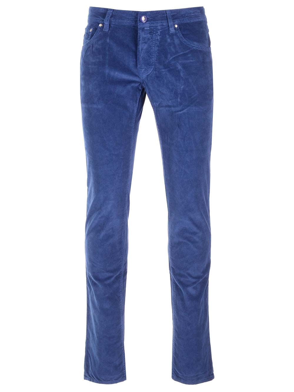 Shop Jacob Cohen Nick Slim Trousers In Light Blue