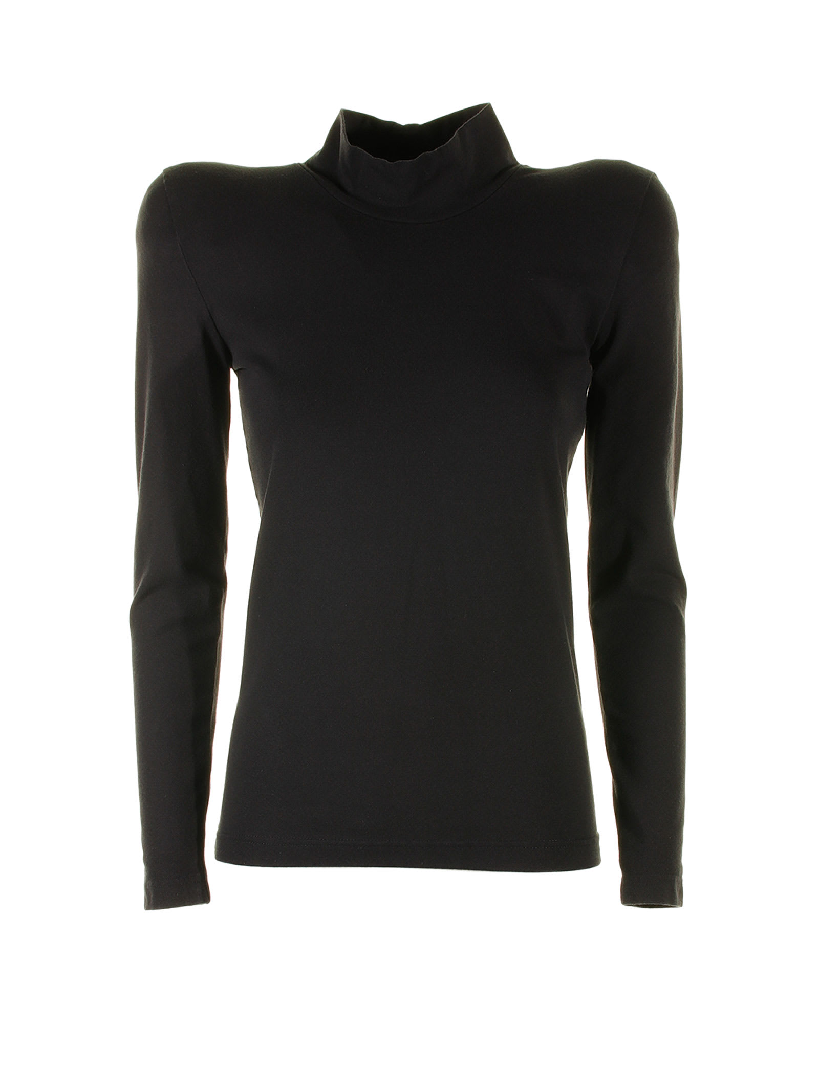Shop Balenciaga Rounded Shoulder Highneck Sweater In Black