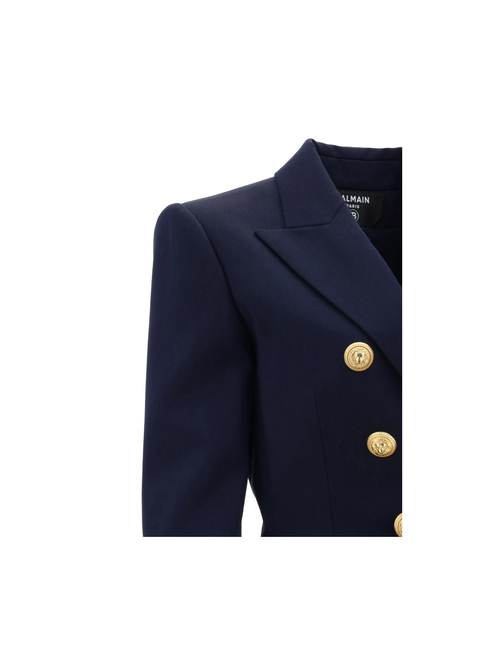 Shop Balmain Blazer Jacket In Marine