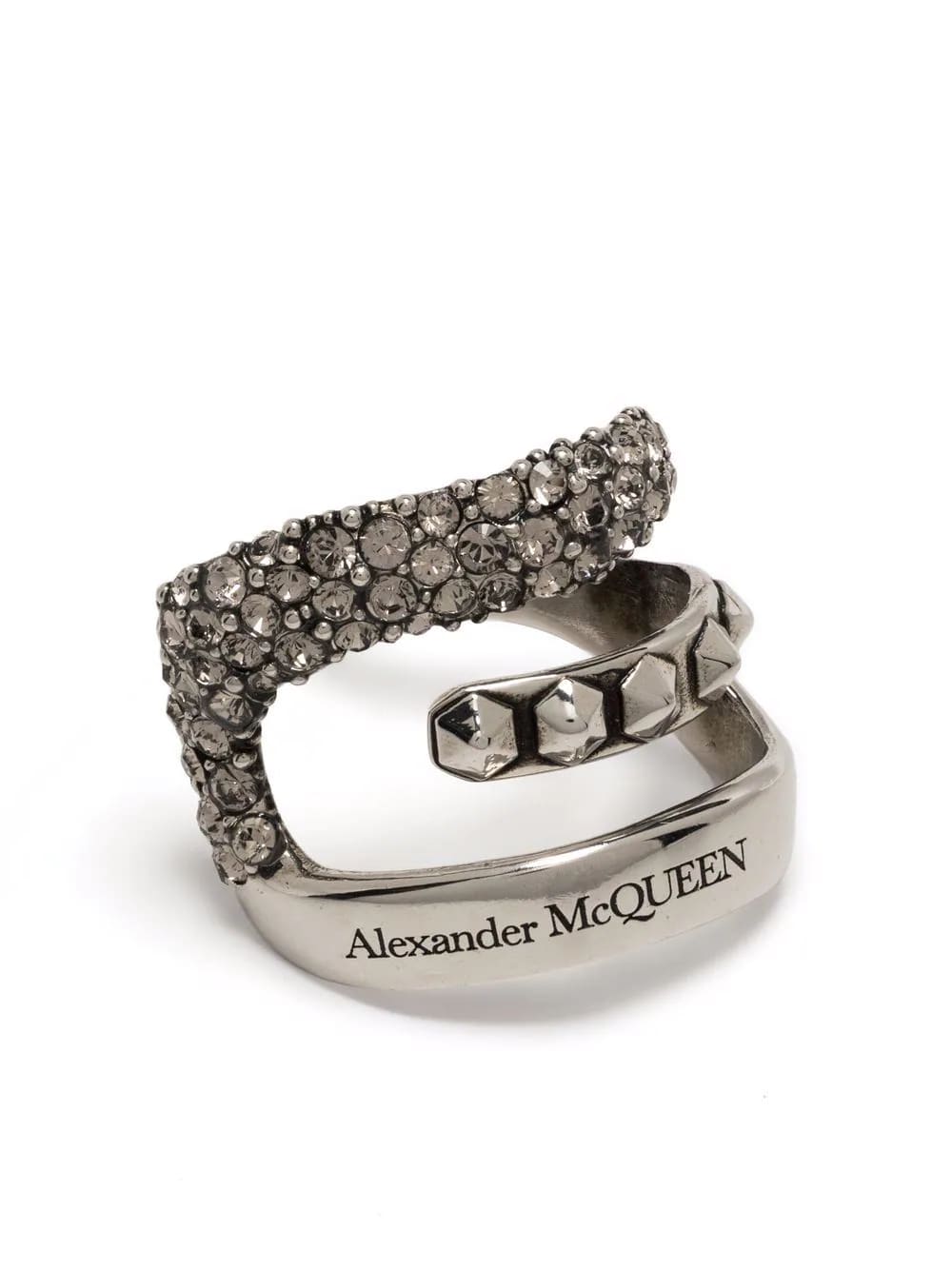 Alexander McQueen Woman Ear Cuff With Logo And Crystals